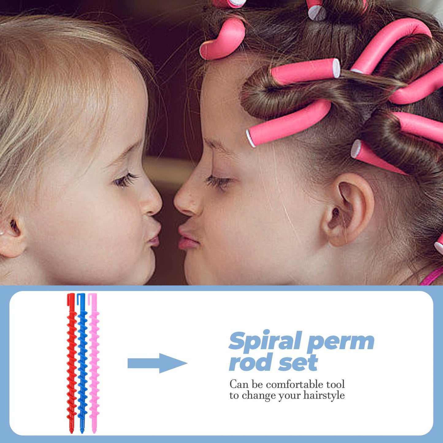 Healeved 20PCS Spiral Perm Rods Spiral Hair Perm Rods for Long Hair Heatless Spiral Curlers Hairdressing Hair Rollers Spiral Hair Curlers Perm Rods