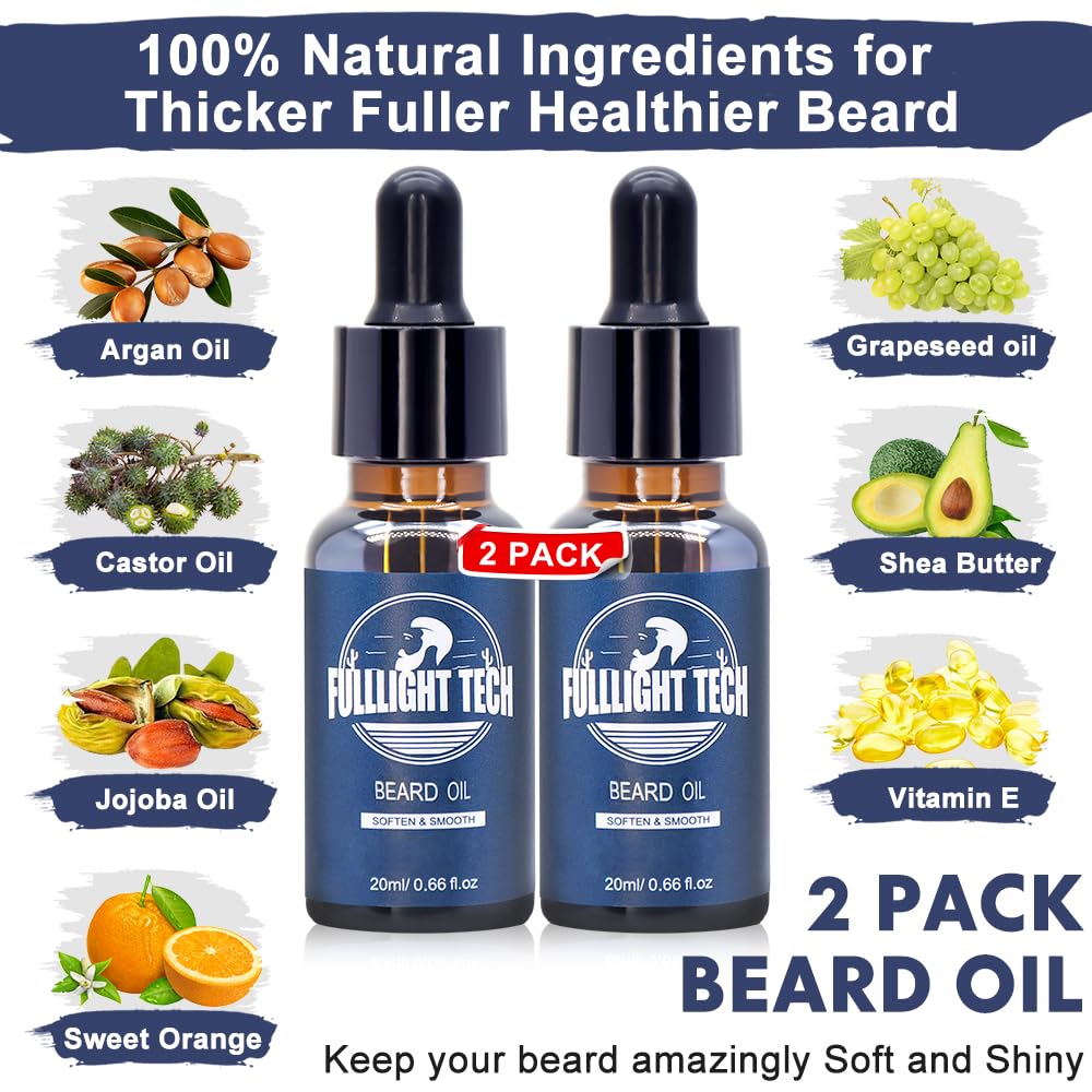Beard Care Kit for Men - Nourishing Grooming Set with Vitamin Spray, Oil, Balm, Wash & Accessories - Perfect Gift for Dad, Husband, or Boyfriend
