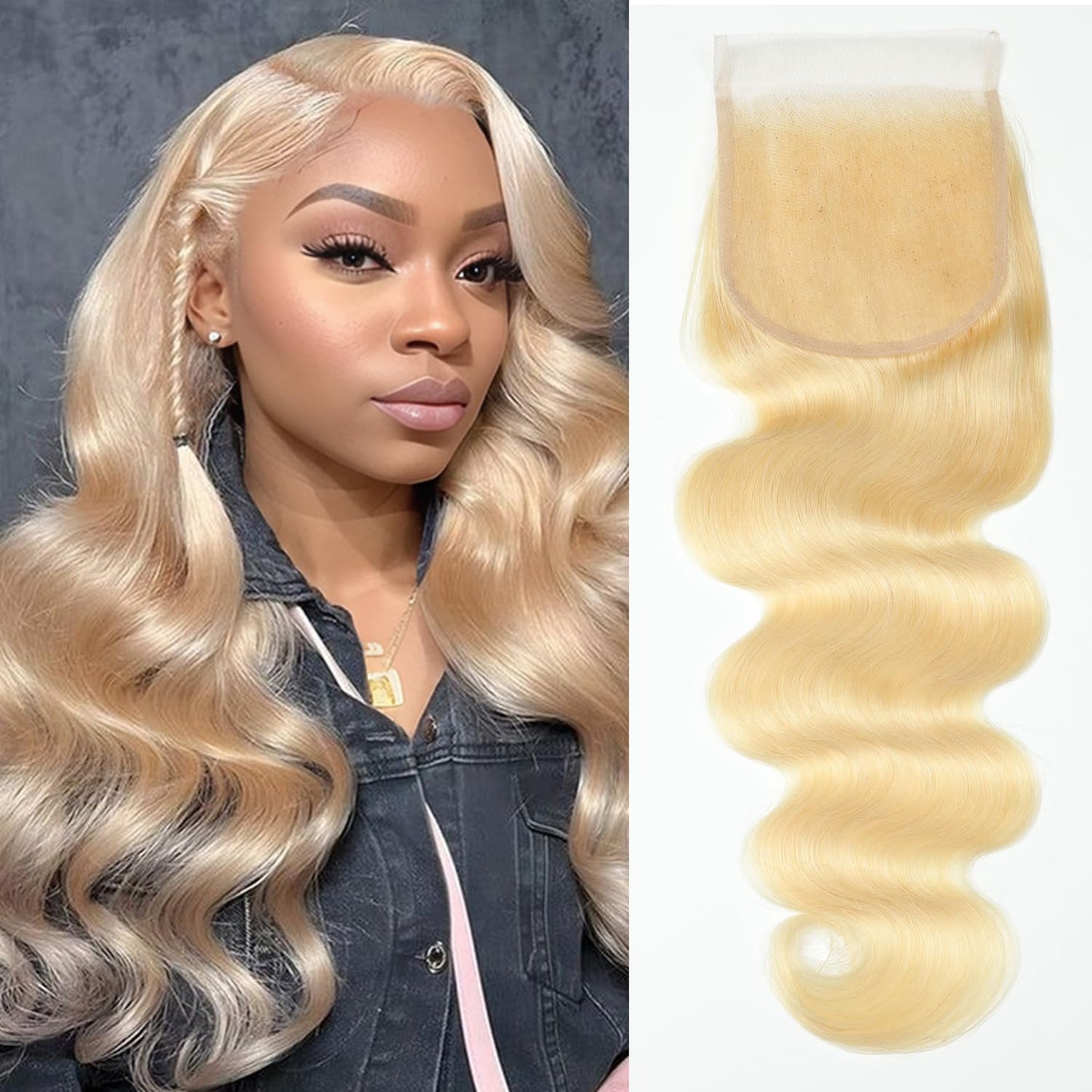 5x5 HD Lace Closure Body Wave Human Hair - Pre-Plucked Natural Hairline (10 Inch, Natural Color)