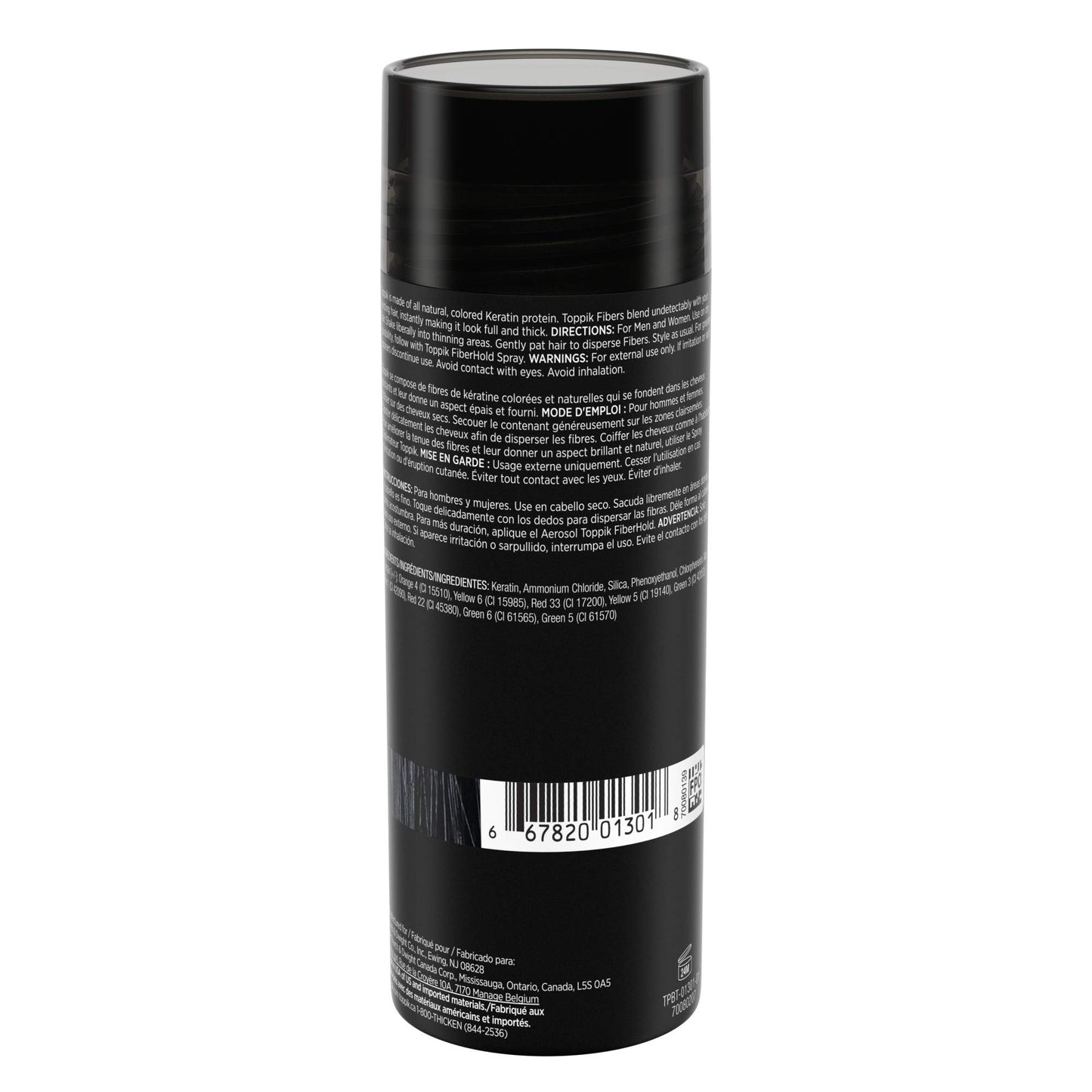 Toppik Hair Building Fibers, Black, 55g Fill In Fine or Thinning Hair, Instantly Thicker, Fuller Looking, 9 Shades for Men & Women, Keratin Protein Formula