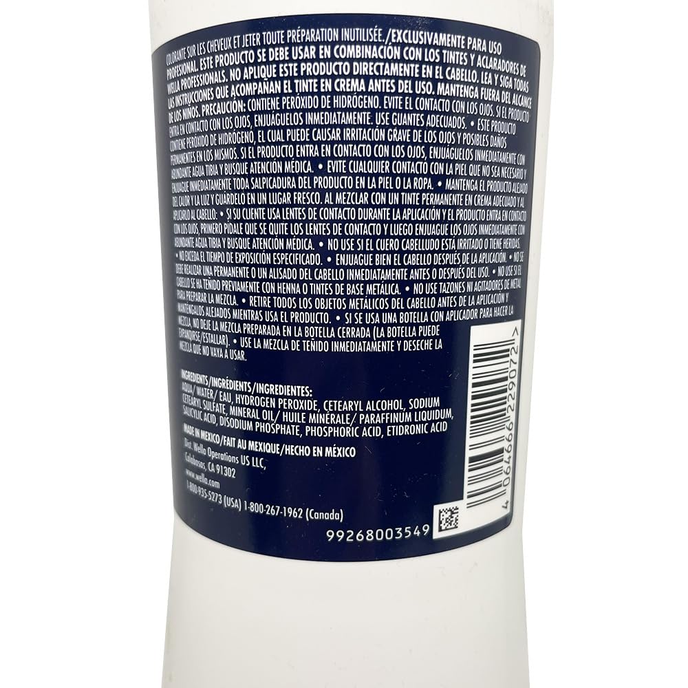 Welloxon Perfect Developer 6% / 20 Vol Koleston Perfect Hair Color Developer Creme 33.8 Fl Oz and M Hair Designs Tint Brush Comb (Bundle)