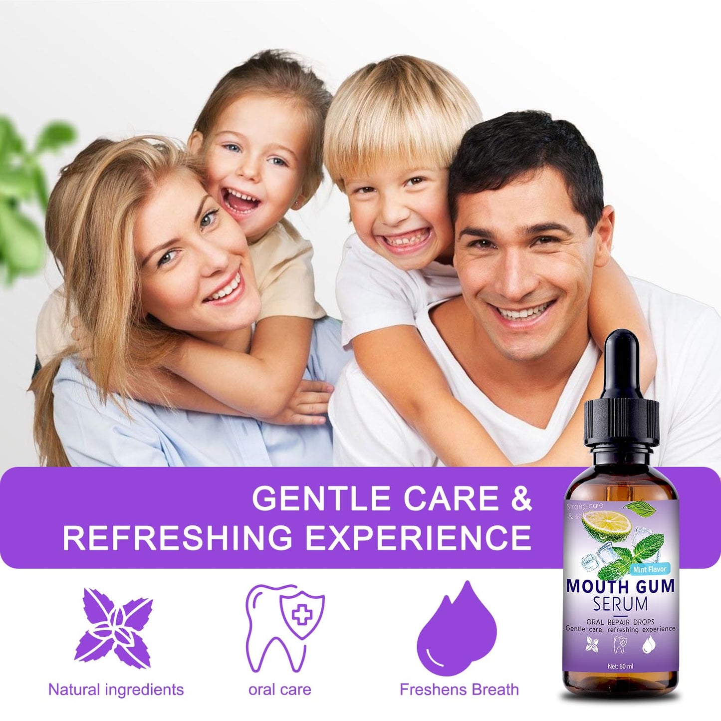 ZANGLEX Gum Restore Drops - 60ML Gum Repair for Receding Gums Treatment, Gum Regrowth Treatment Drops for Dry Mouth, Stain Removal & Bad Breath Treatment for Adults, Instant Fresh Breath