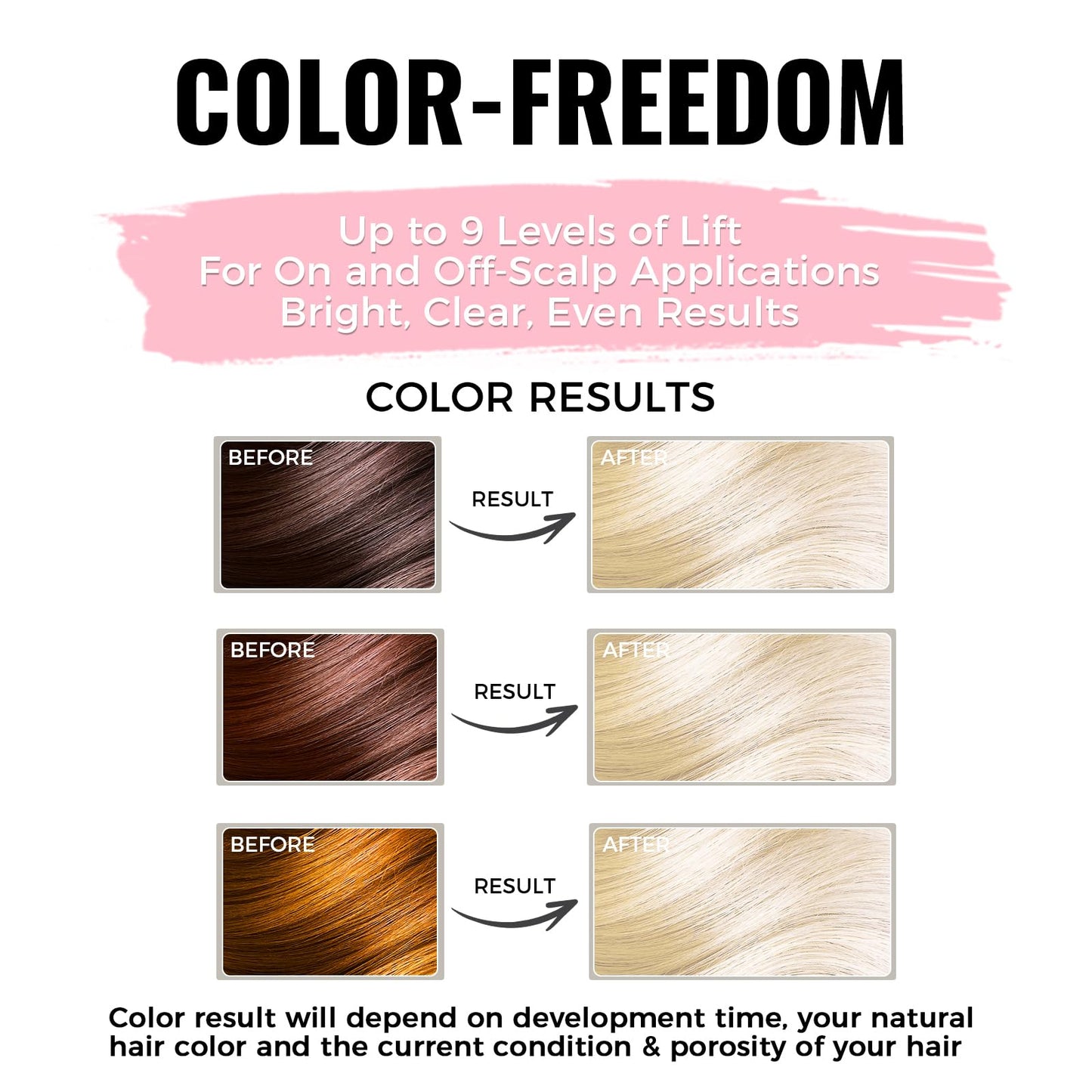 Bleach for Hair Lightening, Professional Hair Bleaching Powder, High Performance Up to 9 Levels of Lift for Hair Highlights & Lightening