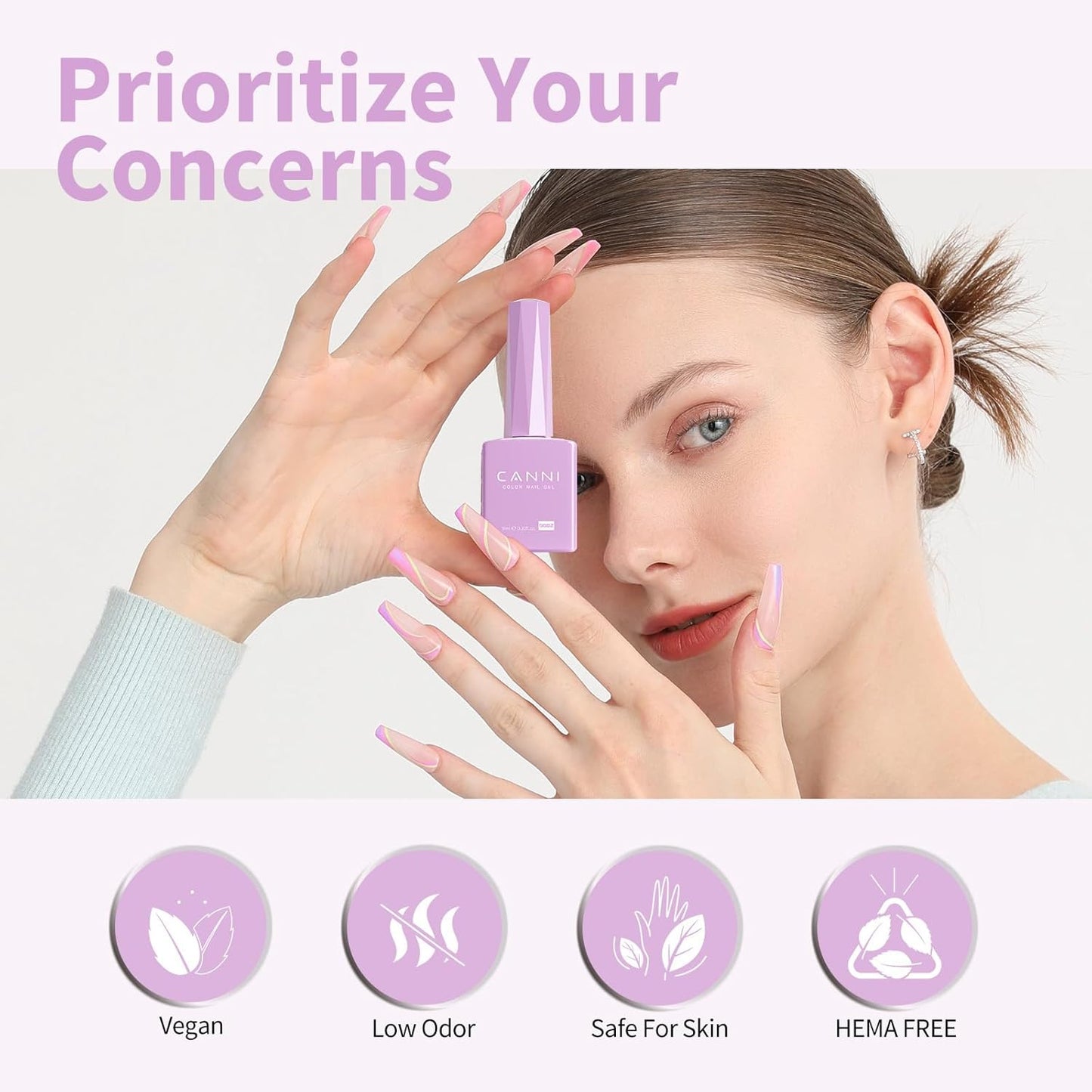 Jelly Nude Pink Gel Nail Polish Set - 6 Pcs Soak Off LED Gel Manicure Kit