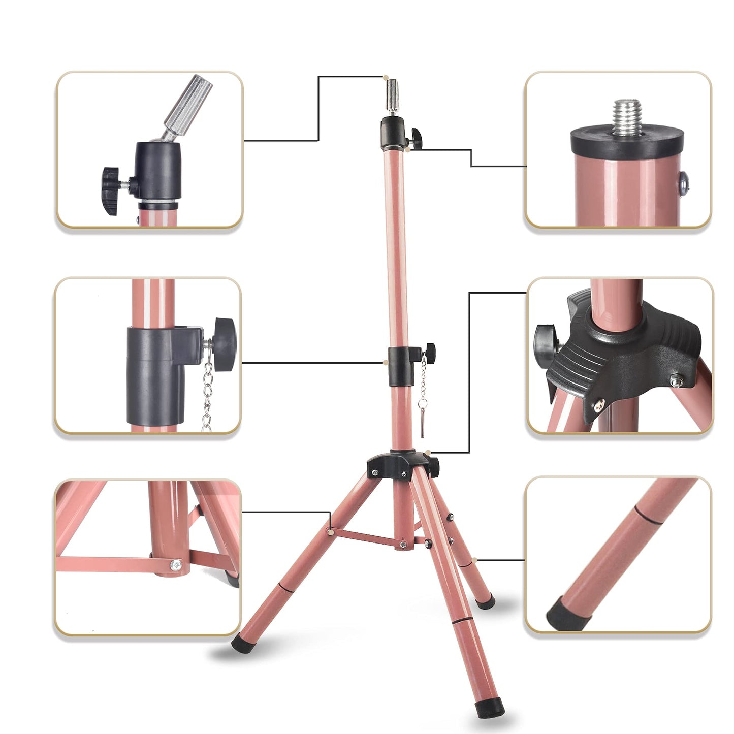 Smilco Wig Tripod Stand with 45 inch Adjustable Mannequin Head, Heavy Duty Wig Holder for Cosmetology Hairdressing Training