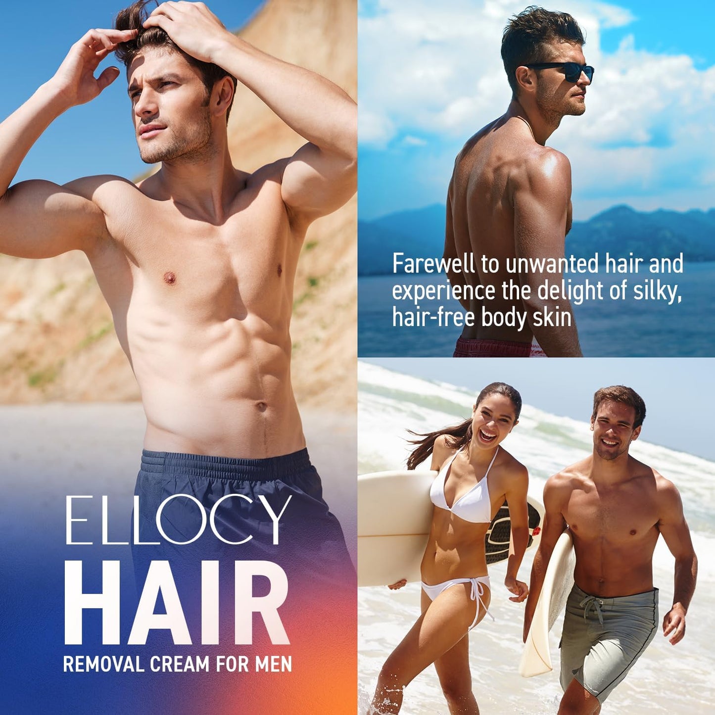 Men's Hair Removal Cream - Painless Depilatory for Intimate Areas, 120ml