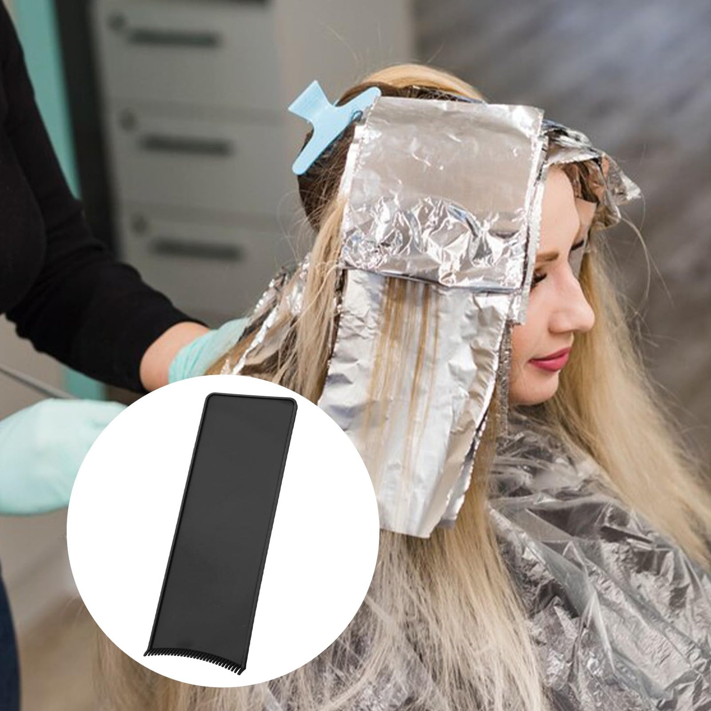 Balayage Board, 1 PCS Highlighting Board Hair Coloring Paddle Balayage Highlighting Board with Teeth, Hair Dye Tools Highlighting Paddle for Barber Salon Hairstylist Hair Dying Tools, Black