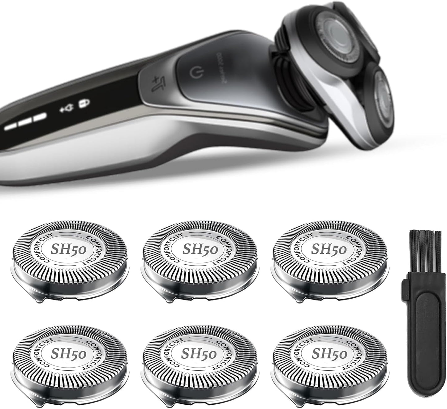 Philips Norelco Series 5000 Shaver Replacement Heads - 6-Pack Rotary Blades for Fast, Smooth Shaving