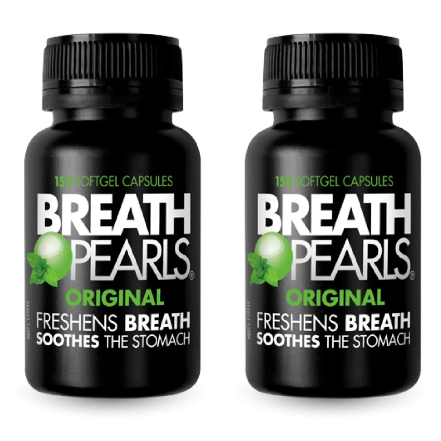Breath Pearls Original Freshens Breath (150 softgels) New pack 150 counts x 2 Pack =(Total 300 Softgels)