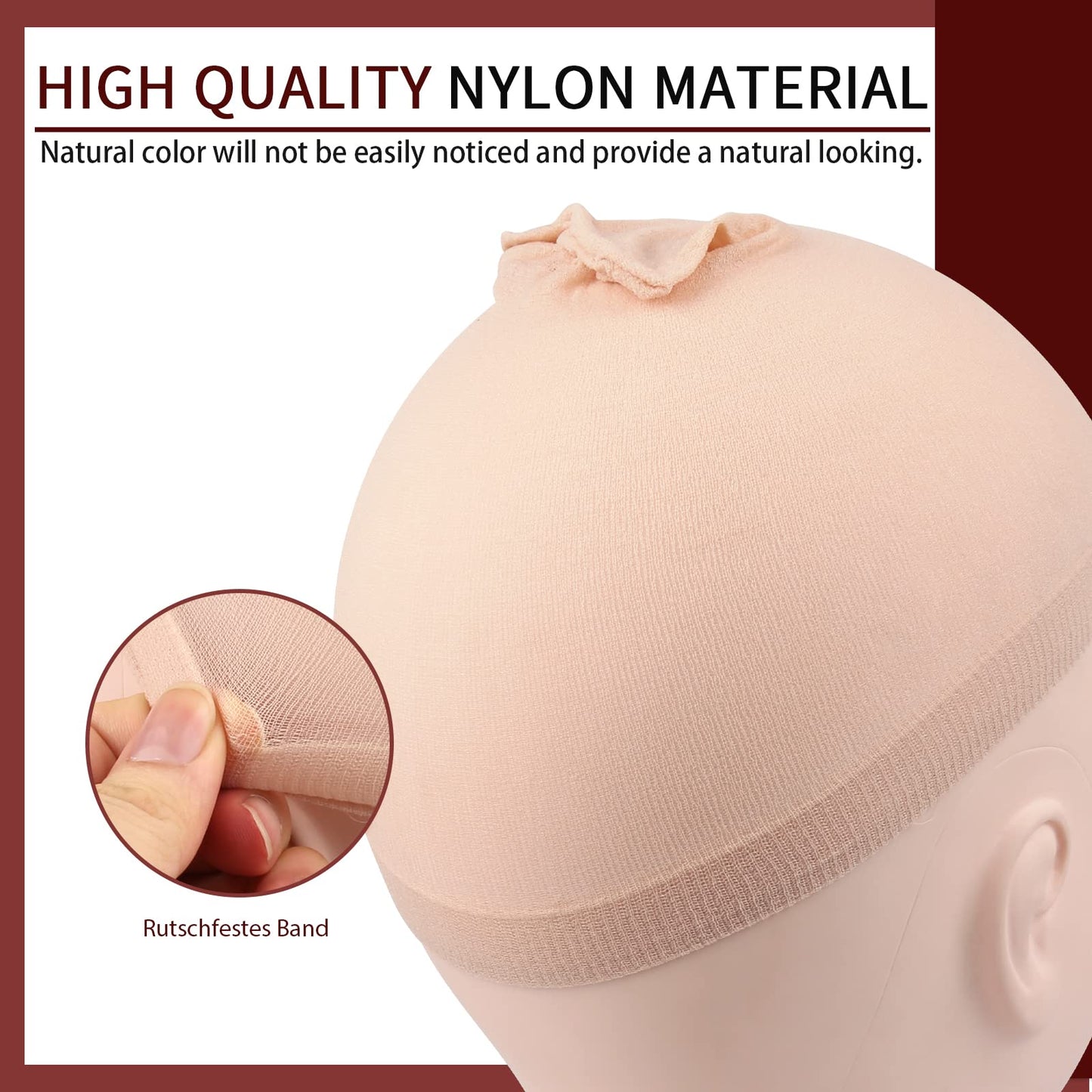 Fandamei Wig Cap, 4PCS Nylon Wig Caps Nude for Women, Stocking Wig Caps for Halloween, Cosplay. Wig Cap for Women, Men, Kids, Stocking Caps for Wigs