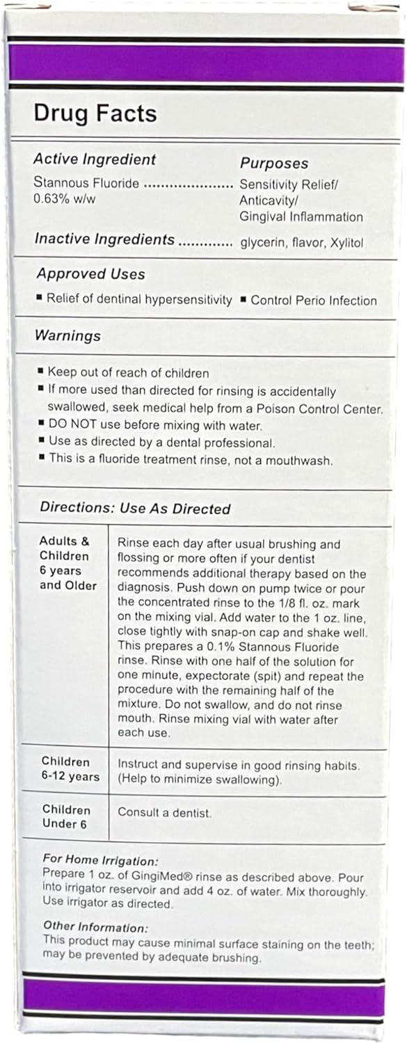 Stannous Fluoride Dental Rinse 0.63% - Mint Flavor, 10 oz for Tooth Decay & Sensitivity