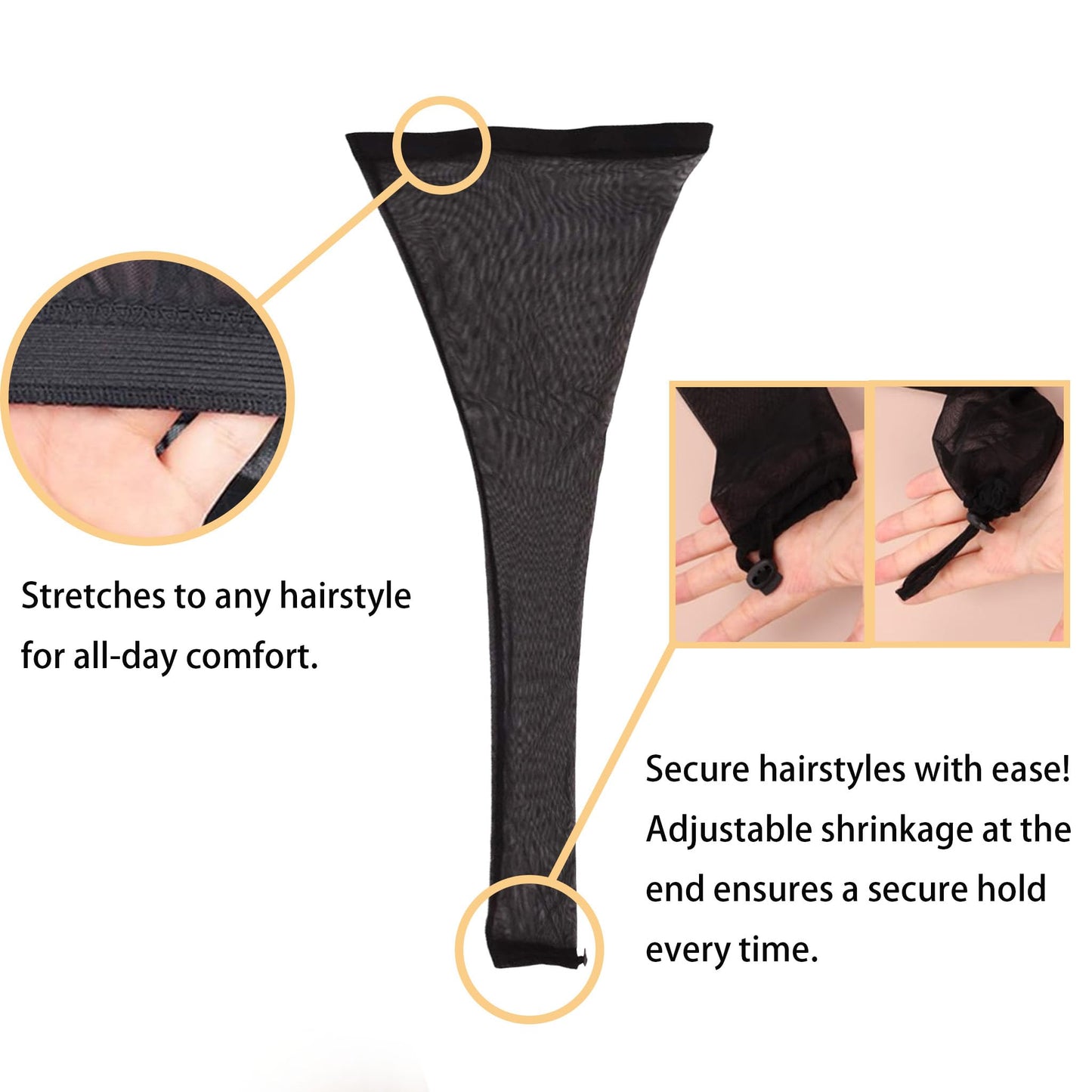 Hair Weave sleeve for locs, Hair Sleeves For Locs Women, Hairweave Sleeve For Locs With Drawstring, It Has Both Hair Care Functions, Is Light To Carry, And Can Be Stretched Flexibly (Black)