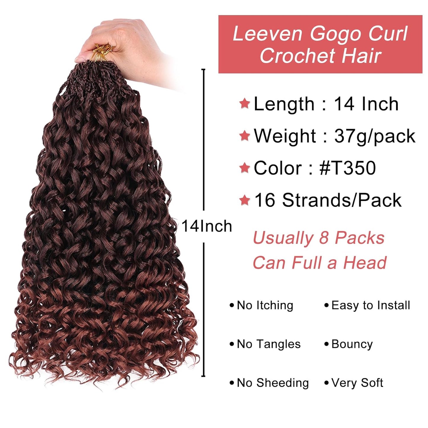 10 Inch Ombre Honey Blonde Gogo Curl Crochet Hair - 8 Packs Ocean Wave Short Curly Braids for Women & Kids