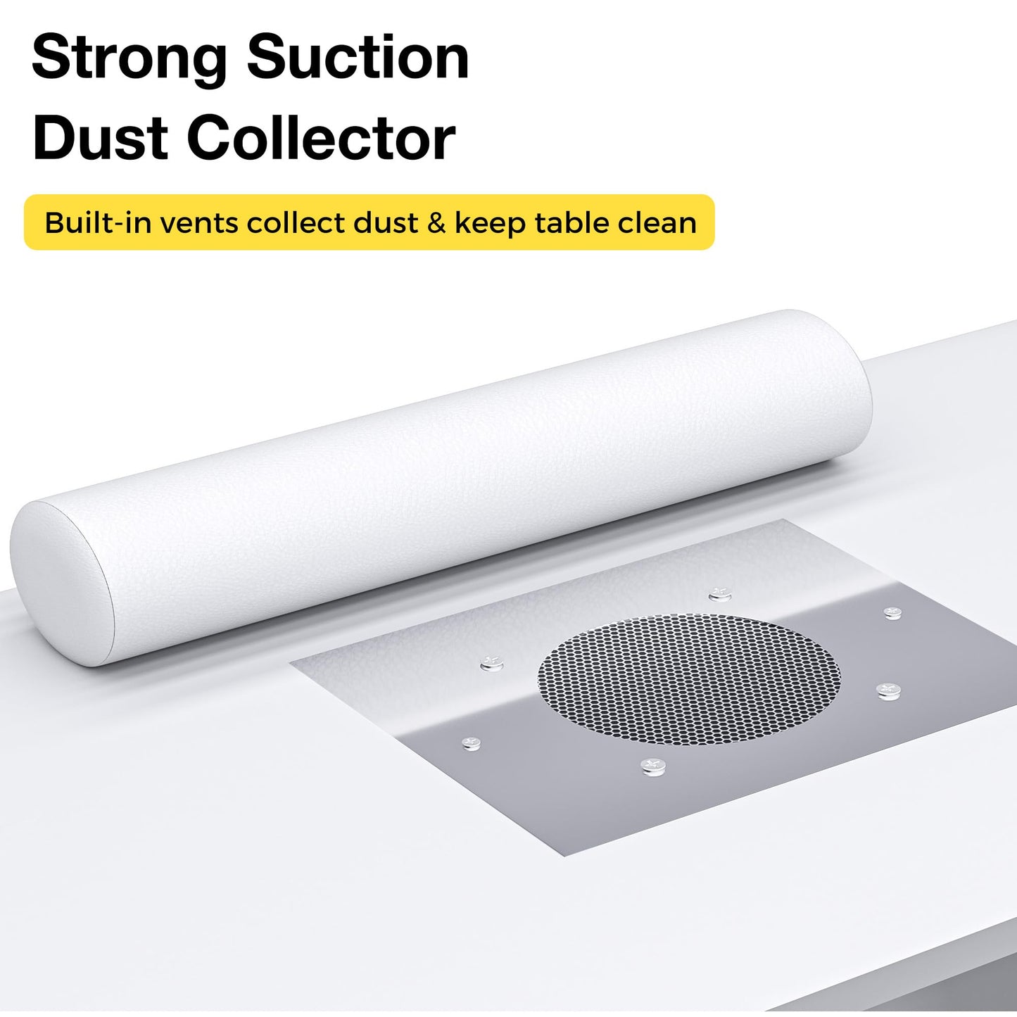 Kikihouse Manicure Table Nail Desk for Nail Tech w/Glass Door Storage Cabinets & Wrist Rest, Beauty Salon Nail Supplies Decor Workstation Acetone Resistant, with Dust Collector (White)