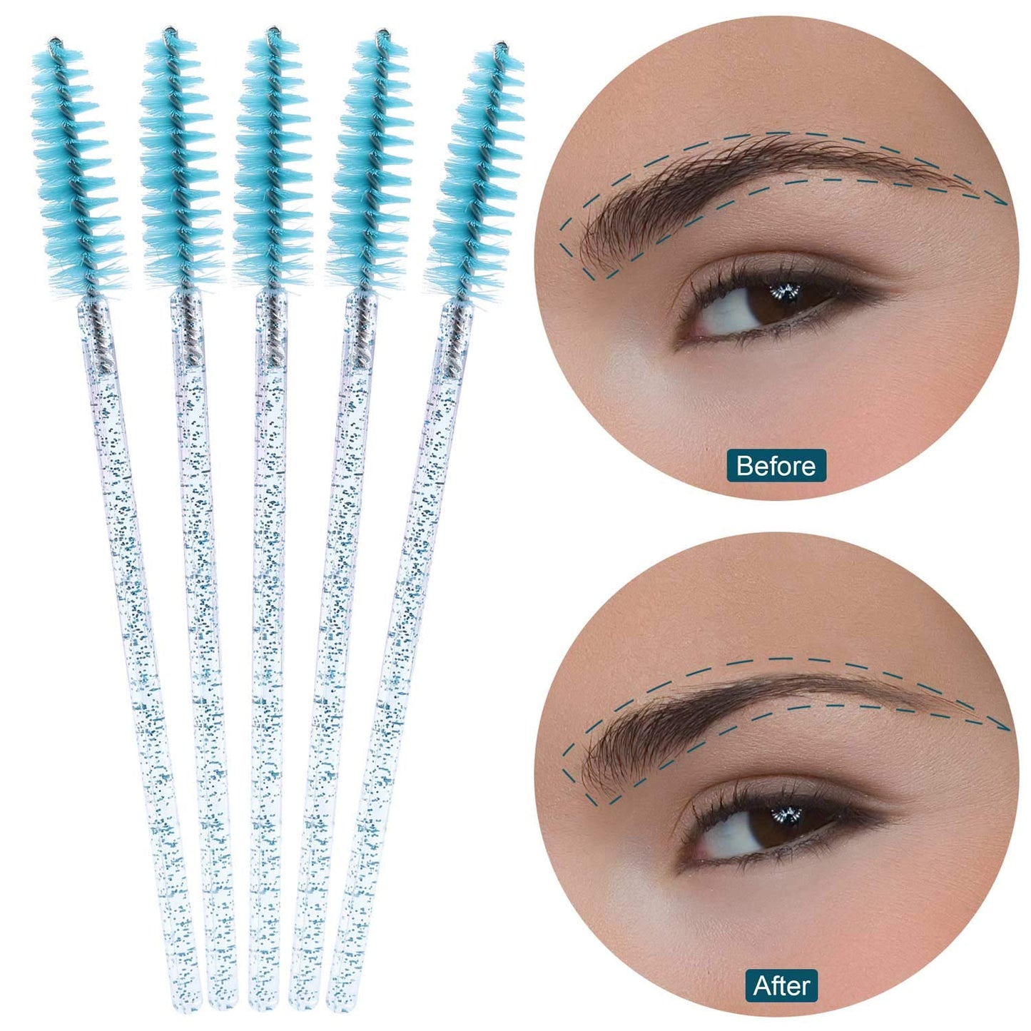 Disposable Mascara Wands - 1000 Colorful Eyelash Brushes & Spoolies for Extensions