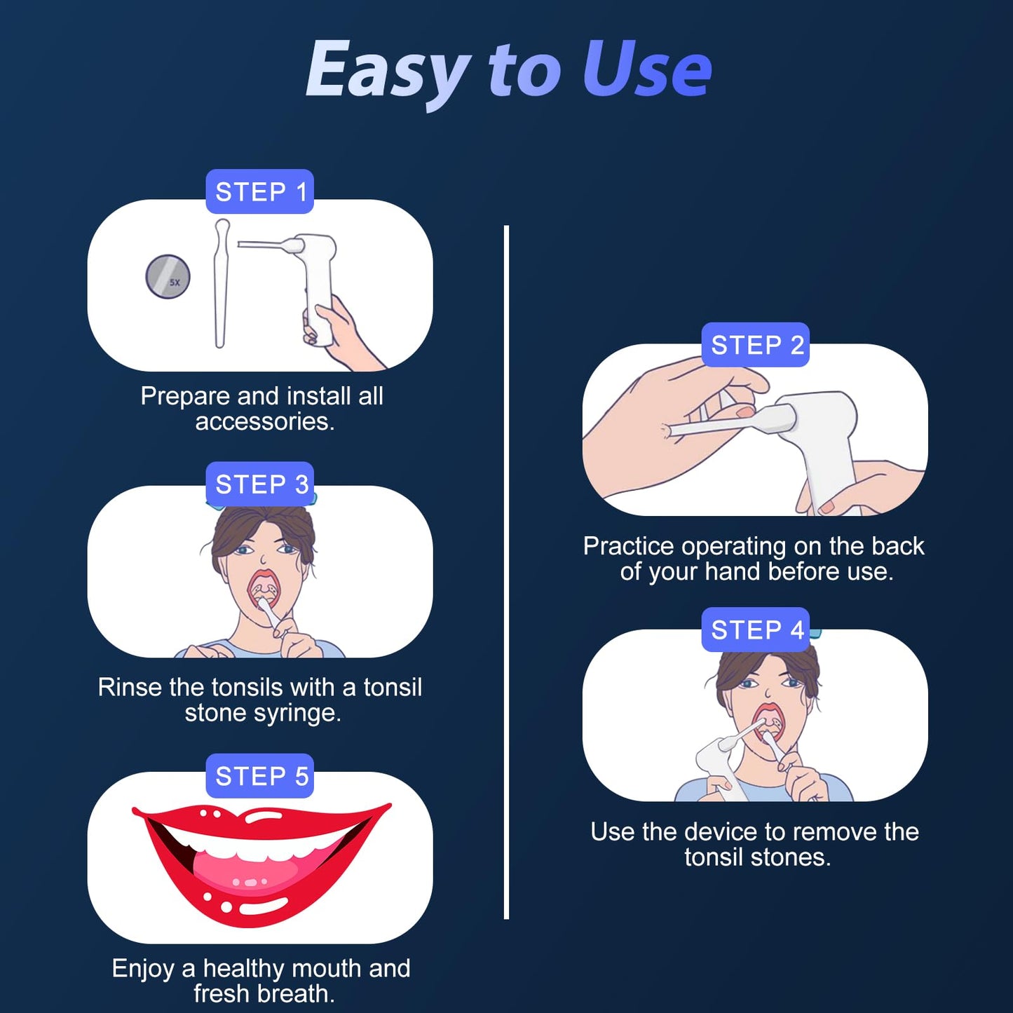 Upgraded Electric Tonsil Stone Remover – High-Precision & Painless Cleaning, Food-Grade Material, 6 Suction Levels | Tonsil Stone Removal Kit with LED Light, Oral Protection & 11 Attachments