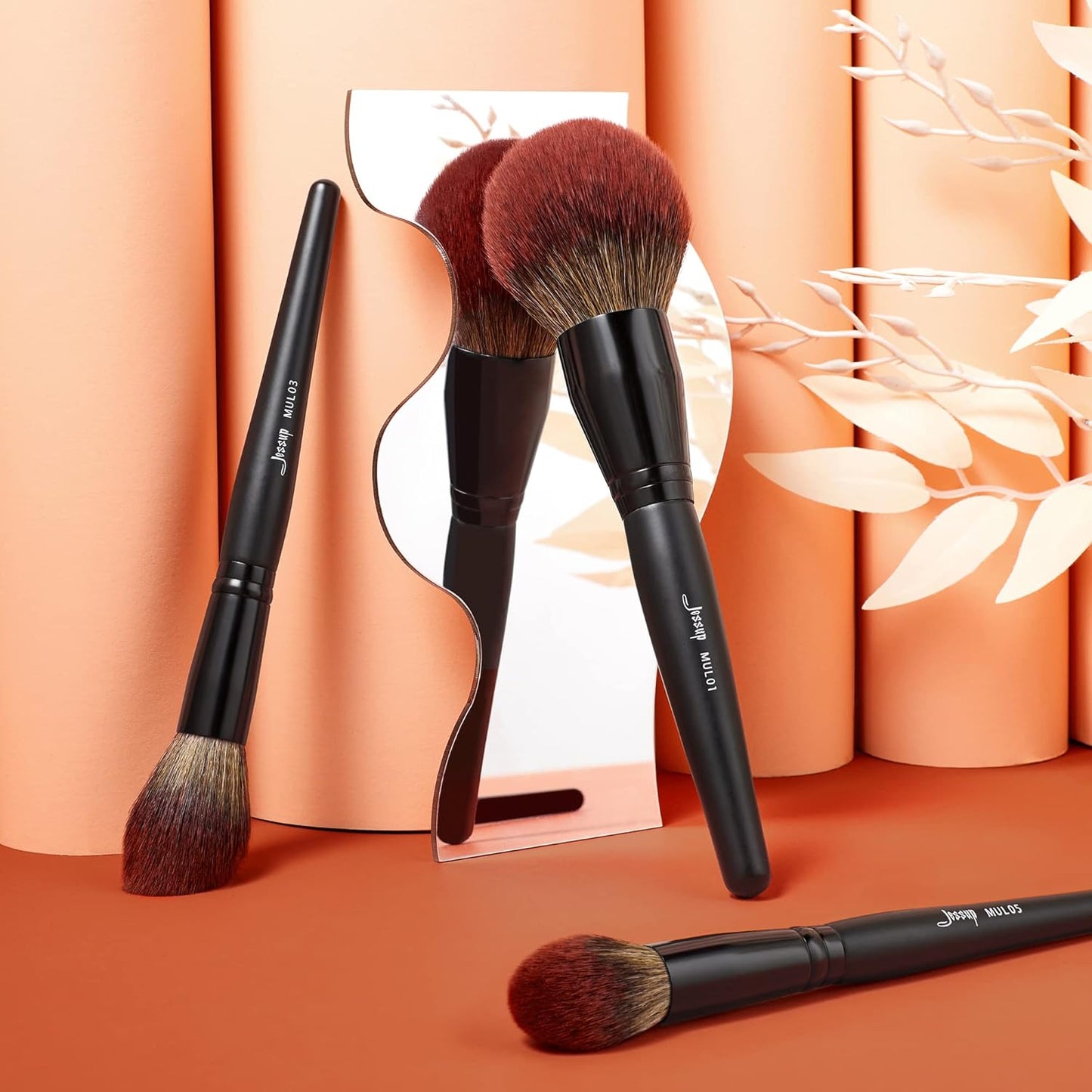 Vegan Makeup Brush Set - 16pcs Premium Synthetic Eye Brushes for Blending, Eyeliner & Concealer