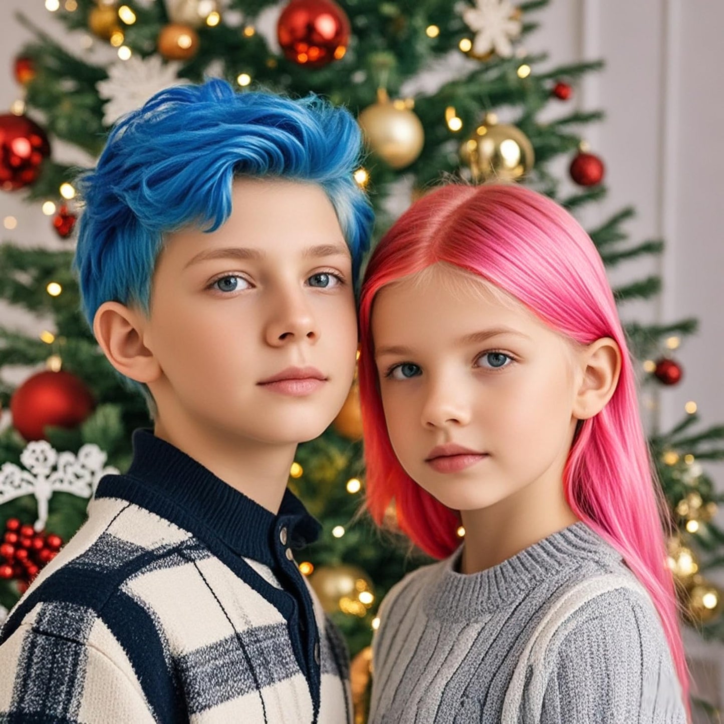 Temporary Hair Color Wax Washable & Non-Toxic Hair Styling Clay for Girls Kids Age 4-12+ Pink & Blue Hair Dye for Halloween, Cosplay, Birthday, Christmas, Party