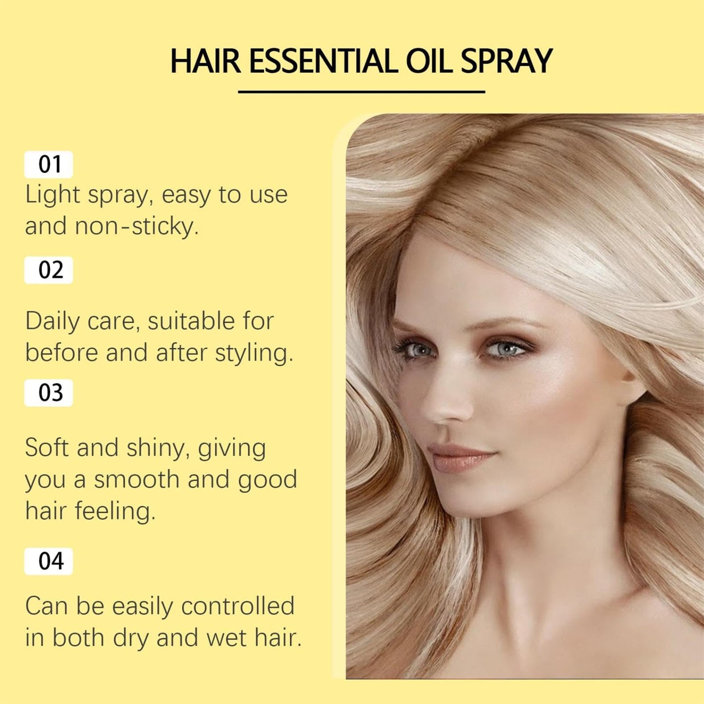 Eourhsa Aceite Capilar, Favourcy Conditioning Oil Spray, 80ml Conditioning Oil Spray Scalp & Hair Strengthener Leave-In Conditioner Comforting Shampoo, For Dry and Knotted Hair (One Size, 1Pcs)