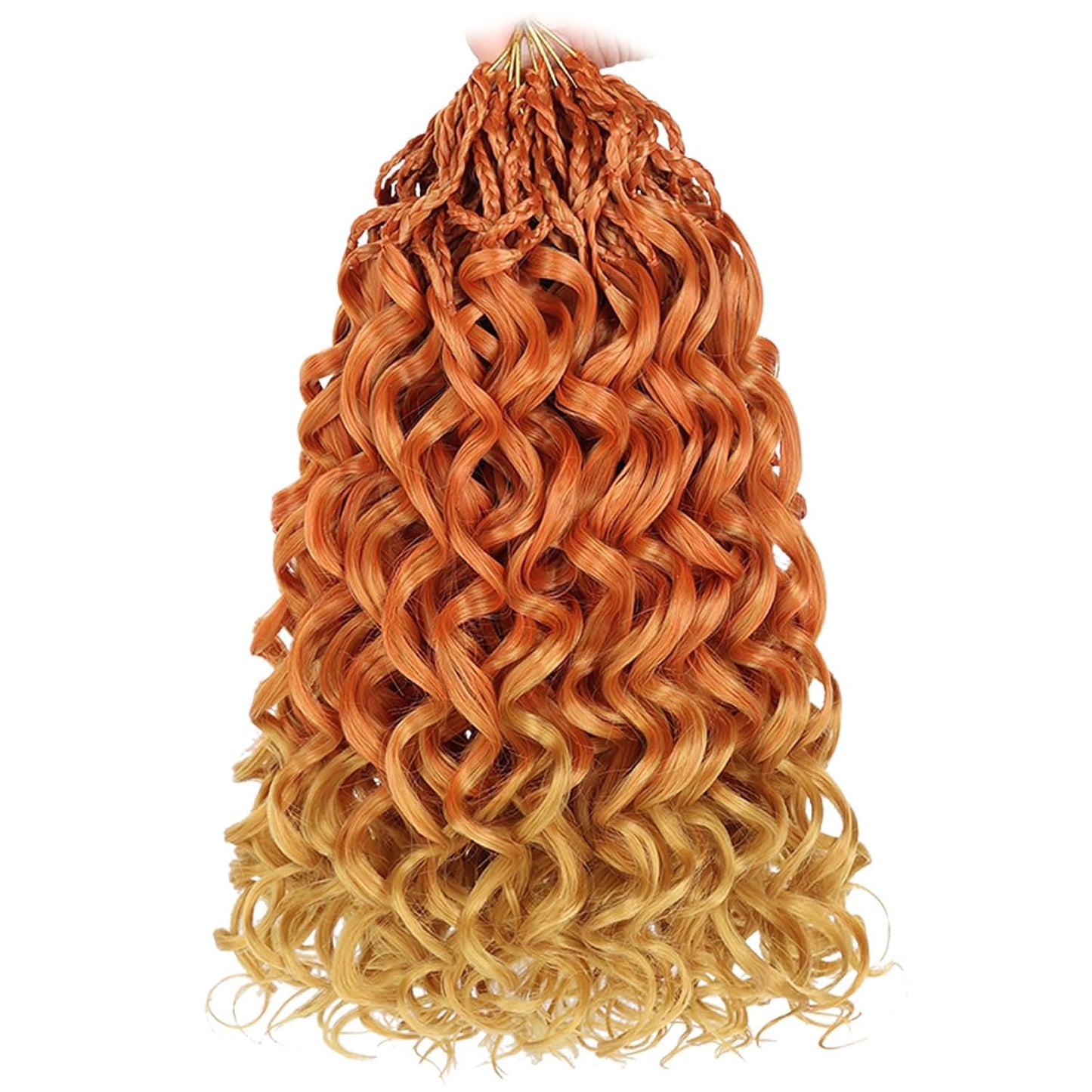 10 Inch Ombre Honey Blonde Gogo Curl Crochet Hair - 8 Packs Ocean Wave Short Curly Braids for Women & Kids