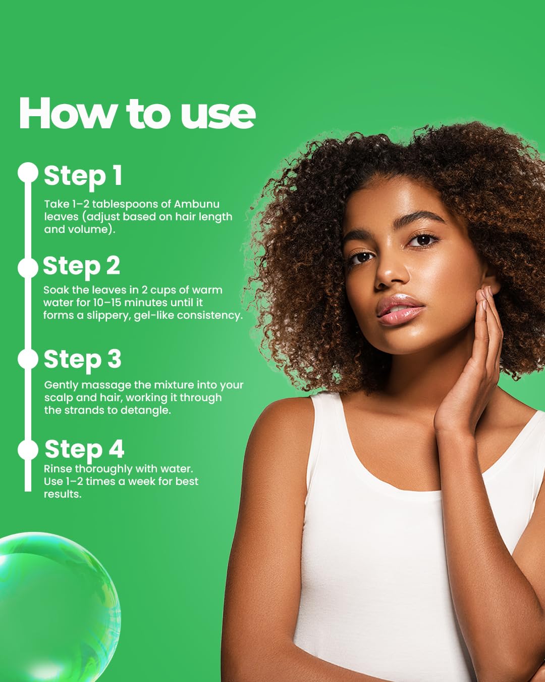 Mavid Natural Ambunu Leaves 50g Pack | African Herbal Treatment for Hair Care & Growth | Pure Conditioner & Shampoo - Soften & Detangles | Traditional Scalp Repair