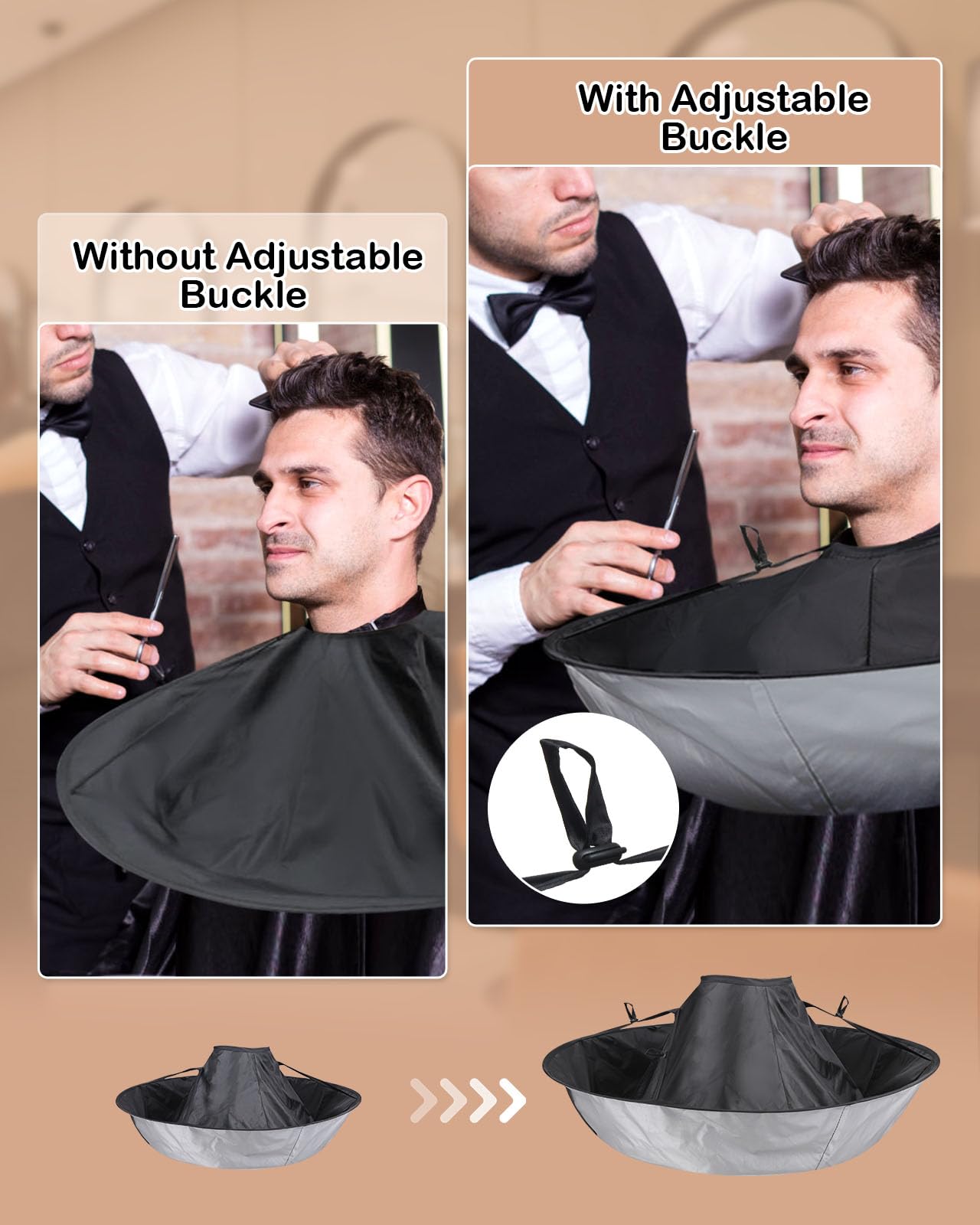 Lictin Hair Cloak - Black Waterproof Foldable Barber Cape Apron
