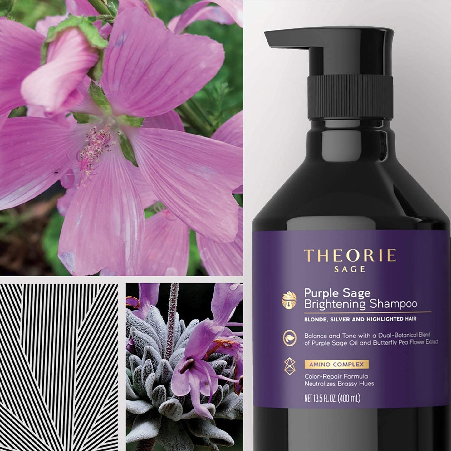 Purple Sage Brightening Shampoo for Blonde & Silver Hair - Tone, Balance & Eliminate Brassiness (13.53 Fl Oz)