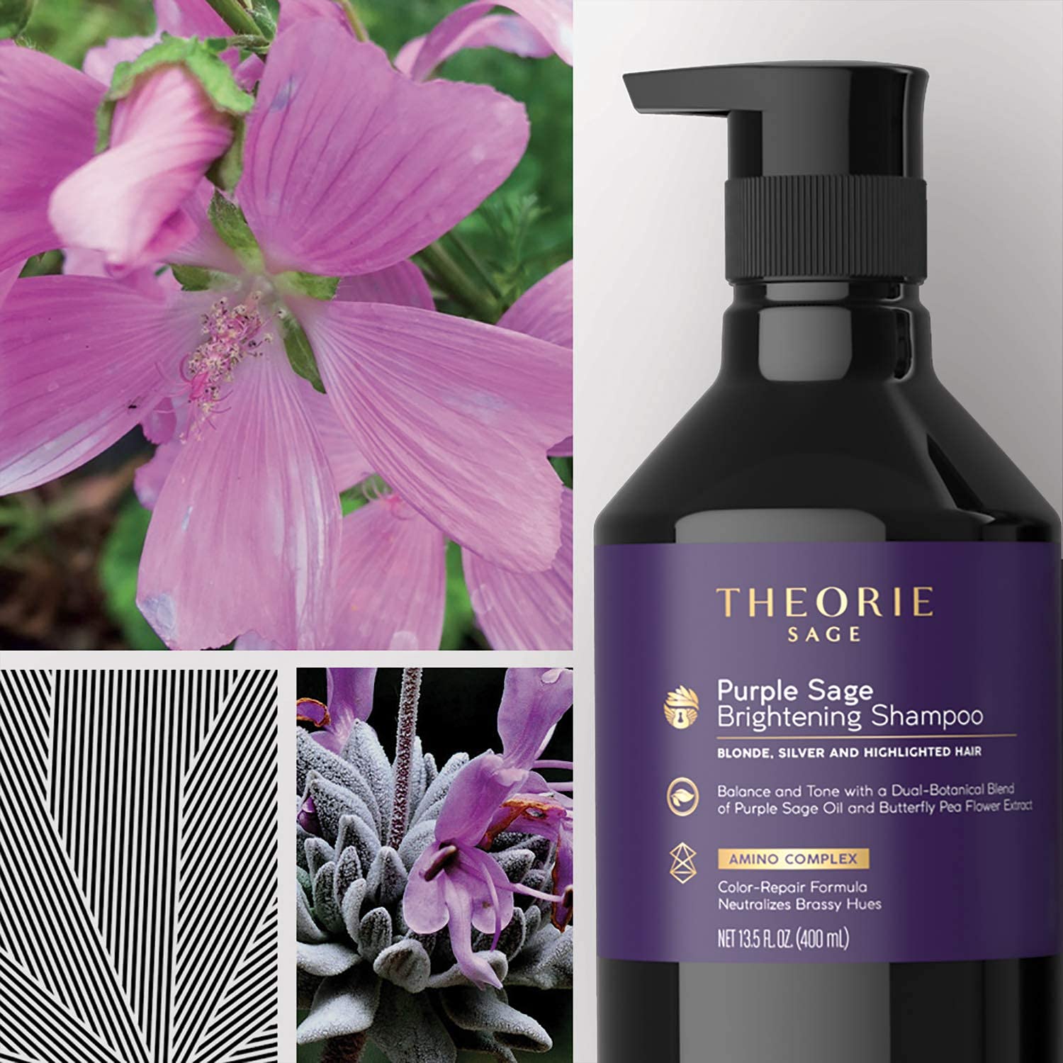 Purple Sage Brightening Shampoo for Blonde & Silver Hair - Tone, Balance & Eliminate Brassiness (13.53 Fl Oz)