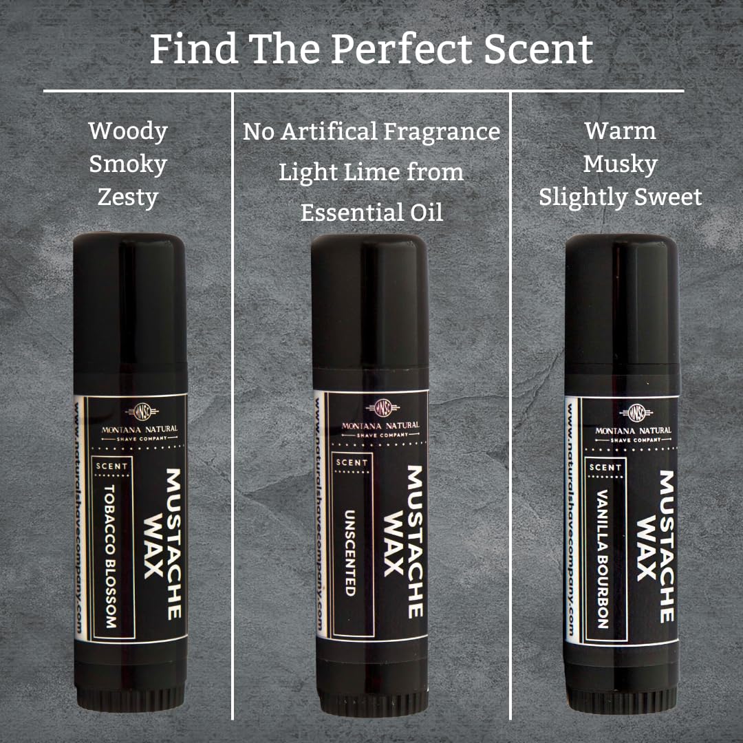 Vanilla Bourbon Mustache Wax - All-Natural Medium Hold Balm with Beeswax & Plant Oils