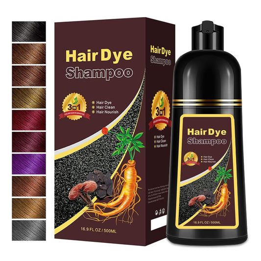 Natural Dark Coffee Hair Dye Shampoo 3-in-1 for Long-Lasting Gray Coverage - 16.9 Fl Oz