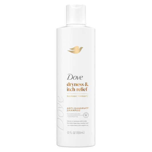 Anti-Dandruff Shampoo for Dryness & Itch Relief - Dove Dermacare Scalp, 3 Bottles (12 FL OZ Each)