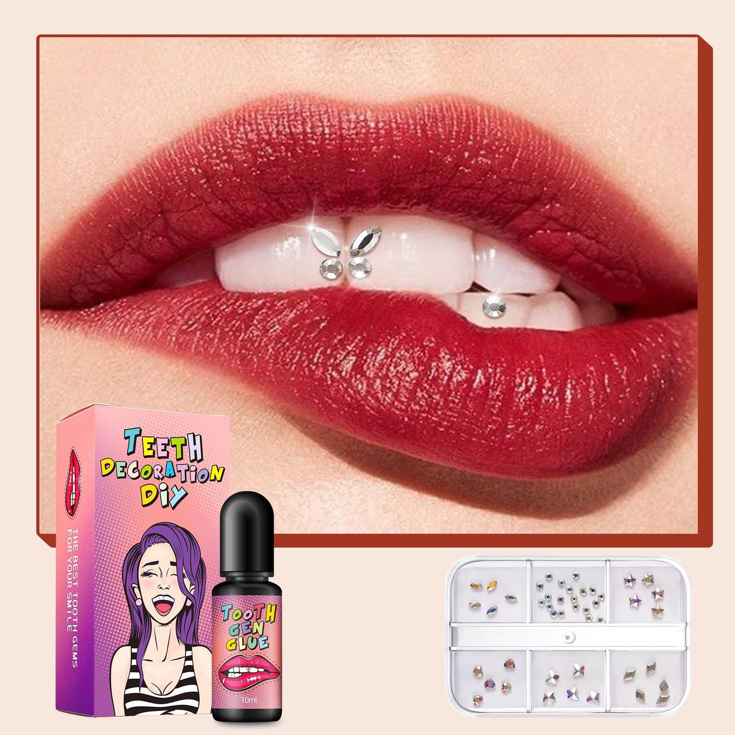 Nelikoo DIY Teeth Crystals Jewelry Kit - Fashionable Tooth Gems for Teeth