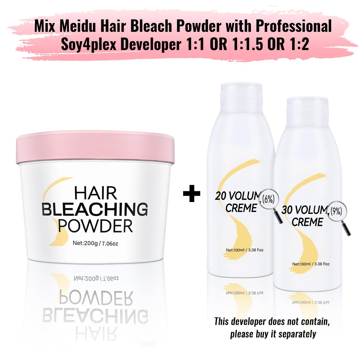 Bleach for Hair Lightening, Professional Hair Bleaching Powder, High Performance Up to 9 Levels of Lift for Hair Highlights & Lightening