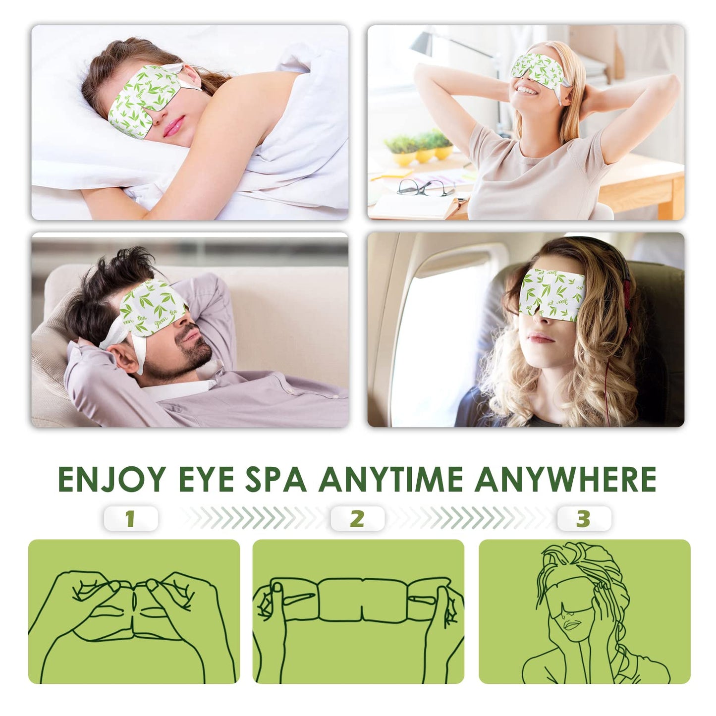 Self-Heating Eye Mask 18 Pack - Silk Cotton Warm Compress for Dry Eye Relief