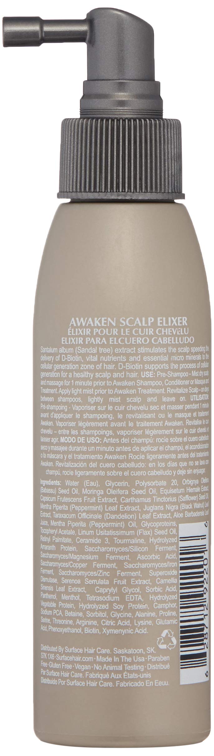 Surface Hair - Awaken Therapeutic Scalp Elixir – Natural Ingredients for Thinning Hair and a Healthy Scalp - 4 fl oz