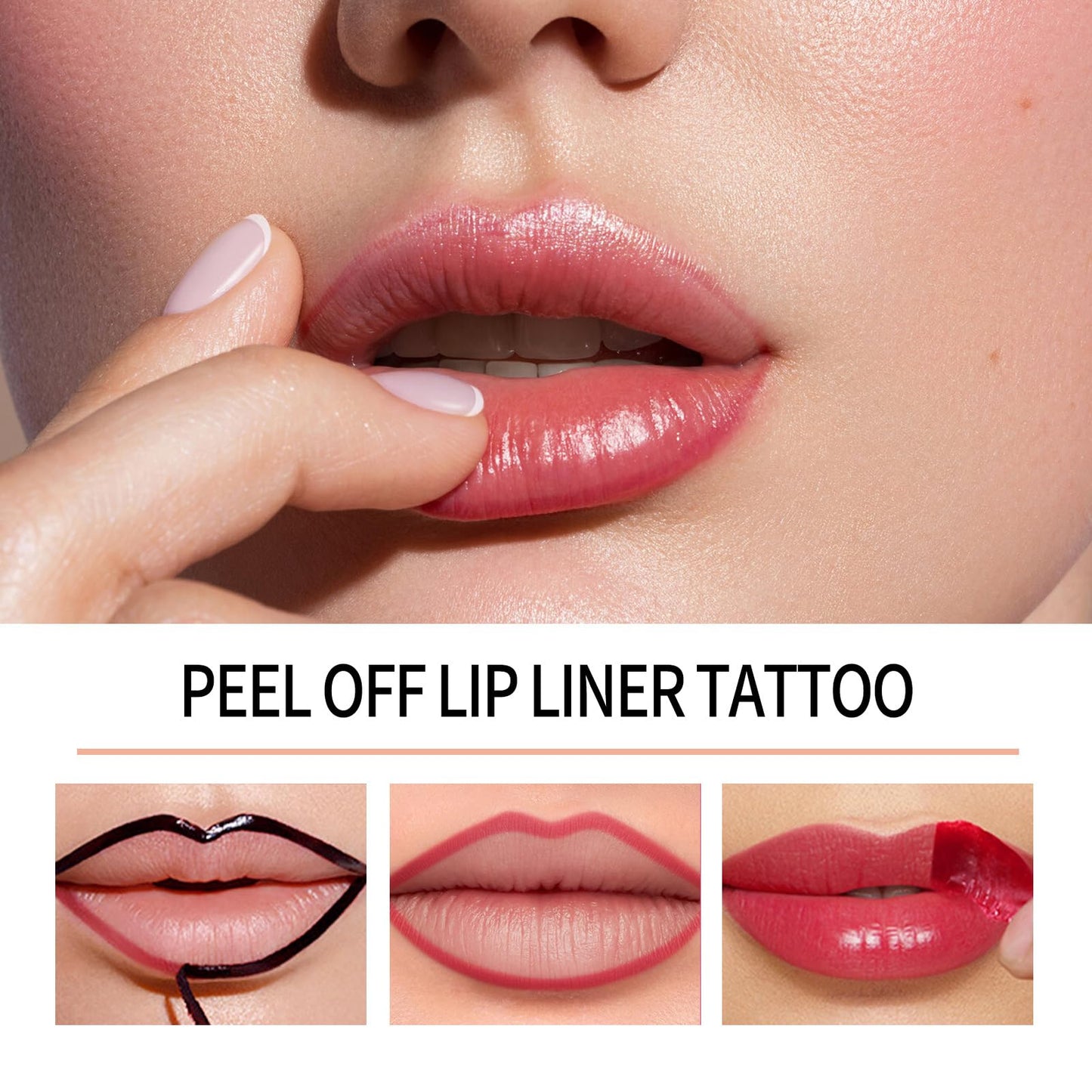 Lip Stain - Peel Off Lip Stain, Lip liner Stain Long Lasting Waterproof with Tweezer, Natural Lip stain Peel Off, Easy to Use, Transfer-proof, Smudge-proof, Stay All Day, Mauve