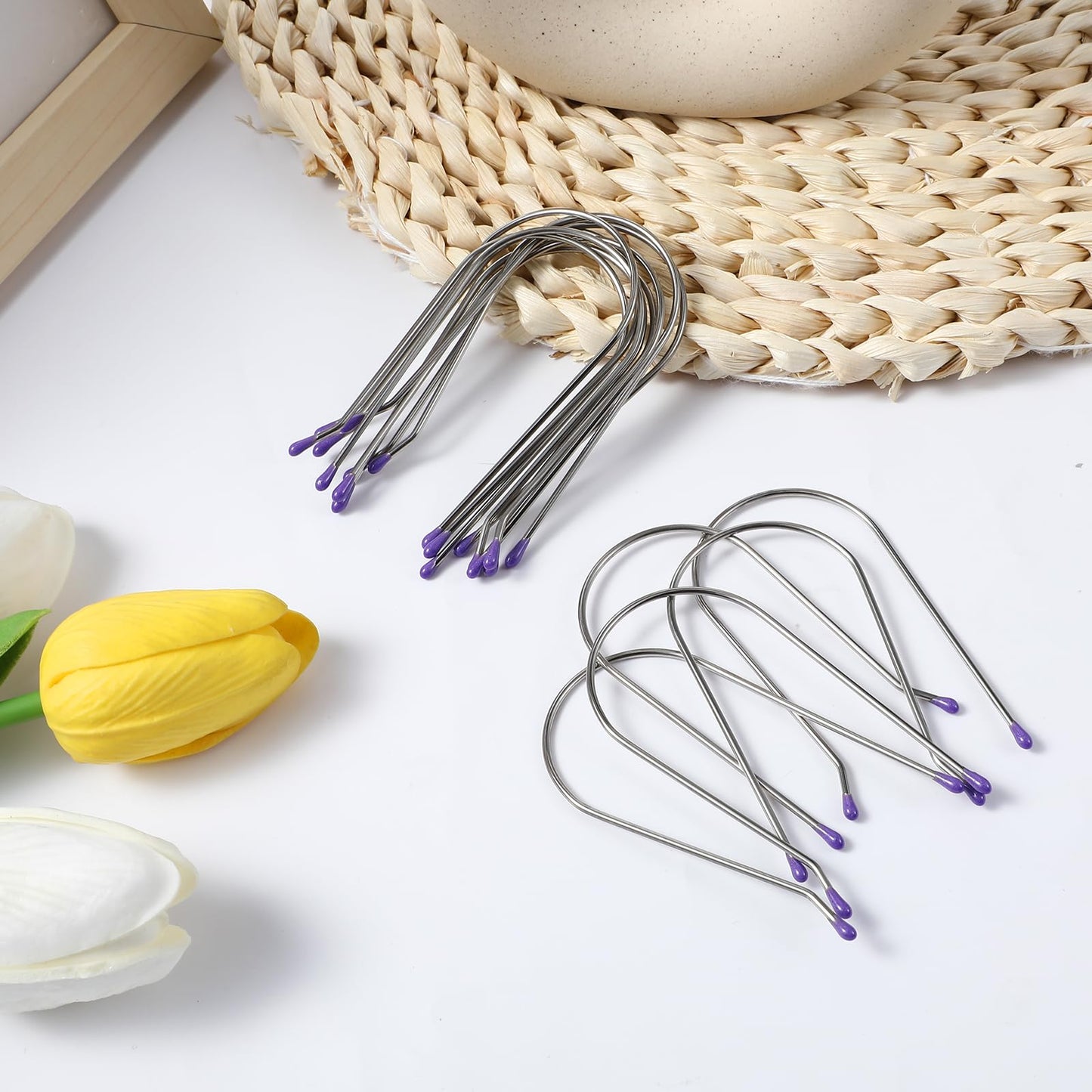 Oruola 20pcs Hot Roller Clips for Electric Rollers, 1.5In Hot Roller Pins Kit for Long Hair, Portable Electric Rollers Clips Travel Hot Roller Securing Clip, Purple