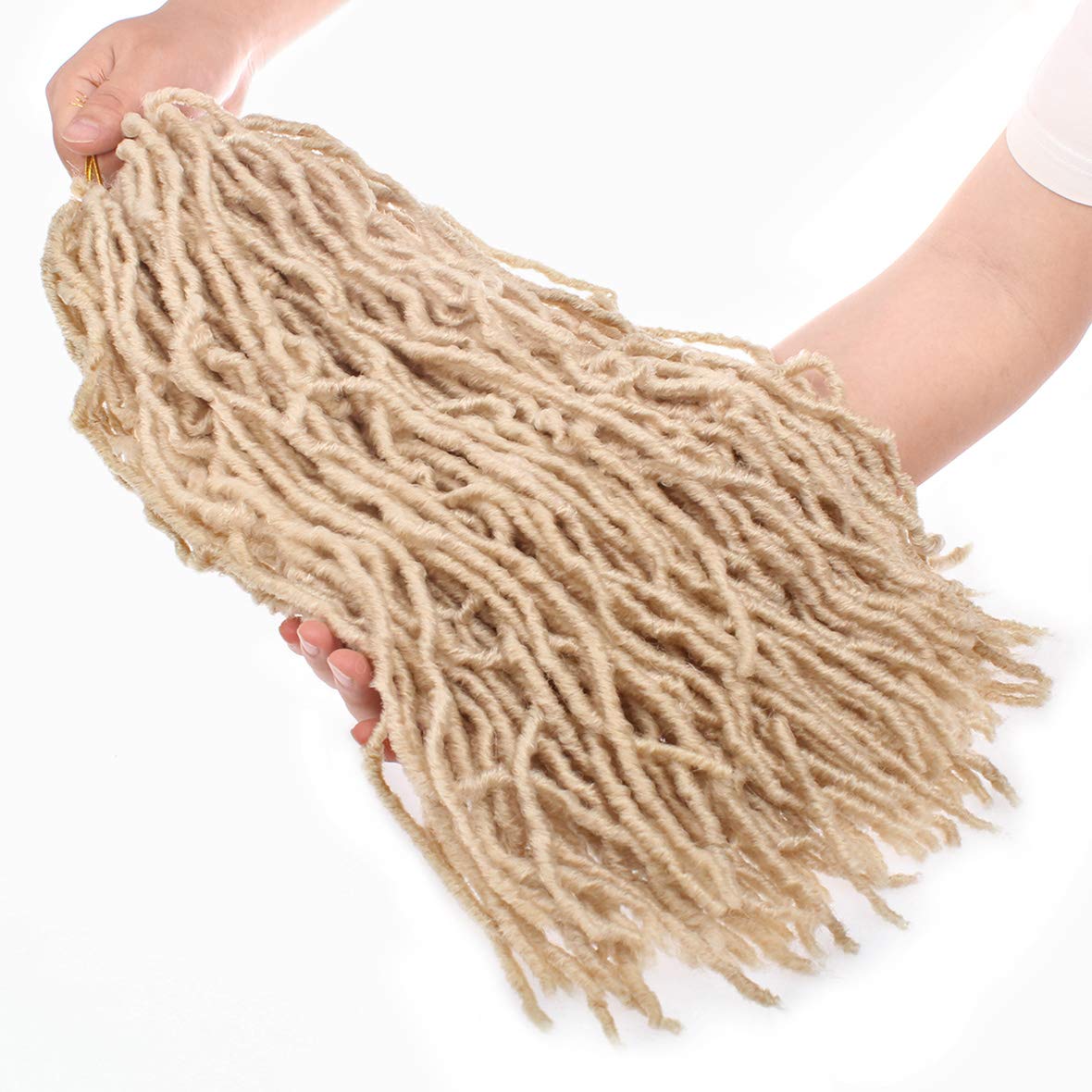 Faux Locs Crochet Hair - 18 Inch Pre-Looped 7 Packs Soft Natural Black Goddess Locs for Women