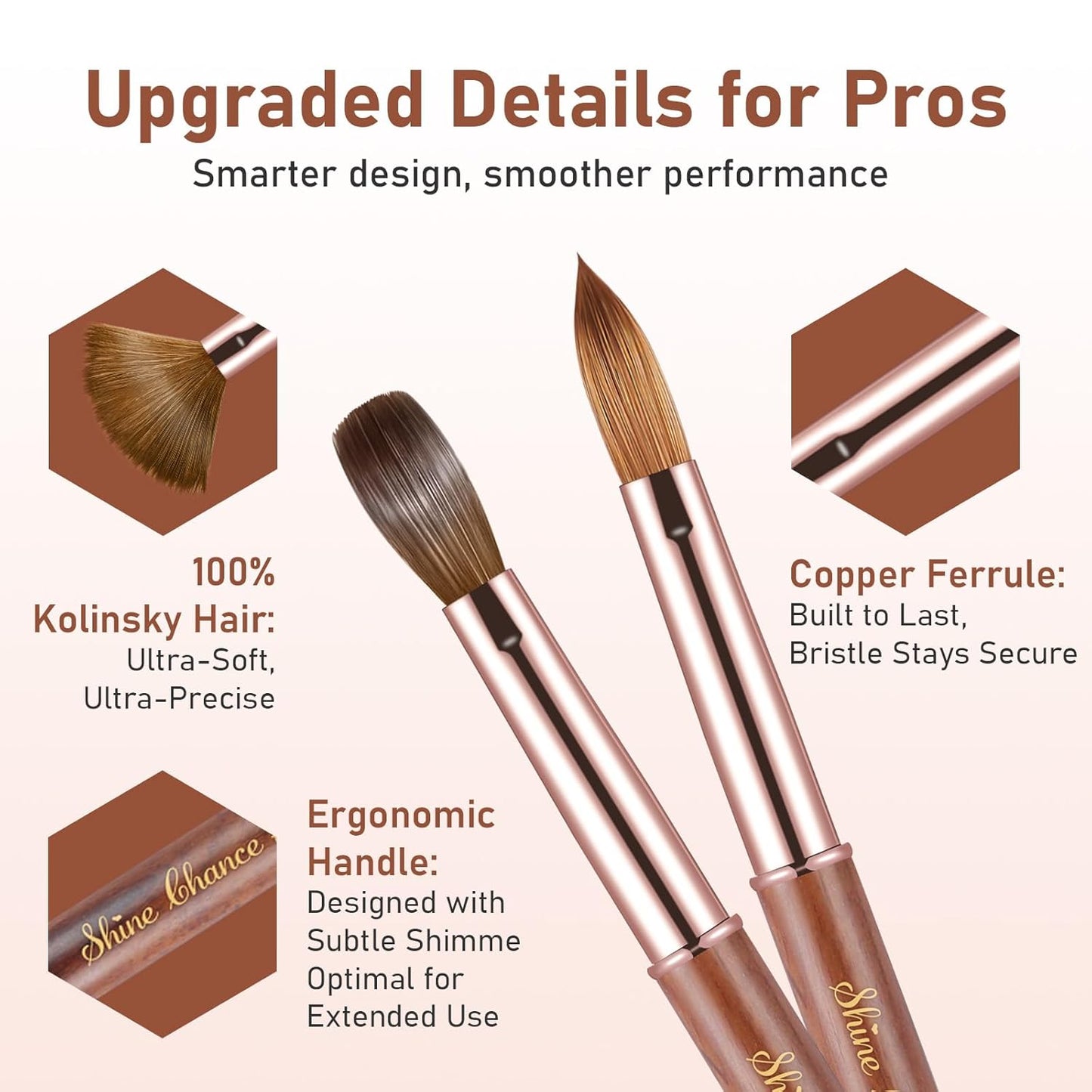 Professional Acrylic Nail Art Brush - Size 16 Kolinsky Hair Oval for DIY Salon