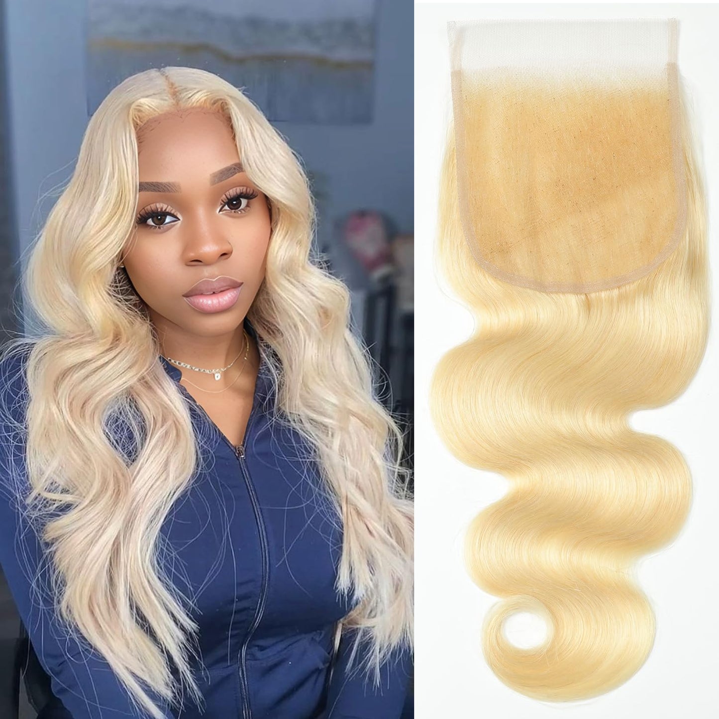 5x5 HD Lace Closure Body Wave Human Hair - Pre-Plucked Natural Hairline (10 Inch, Natural Color)