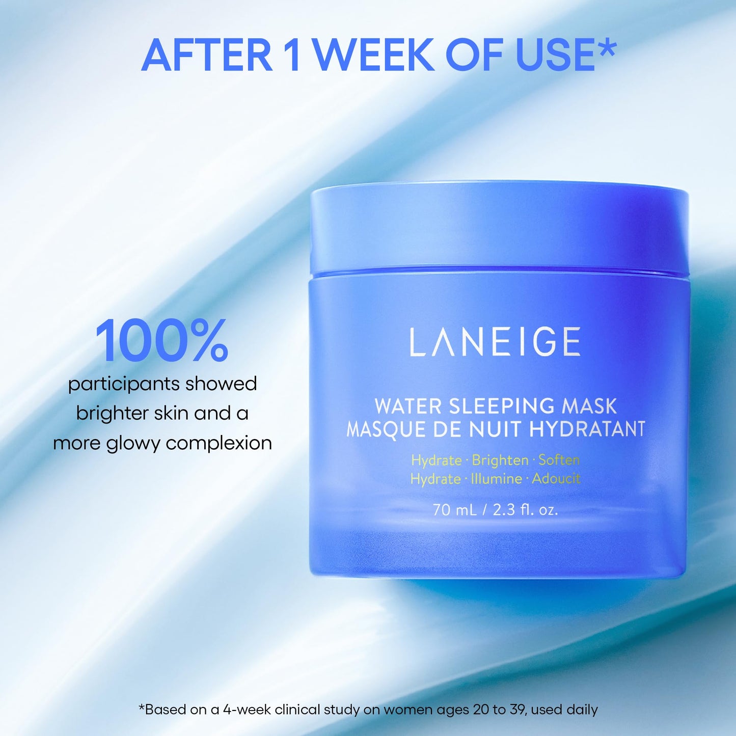 LANEIGE Water Sleeping Mask: Hydrating Korean Overnight Mask with Squalane & Probiotic-Derived Complex, for Bright, Glowing Skin & Barrier Support