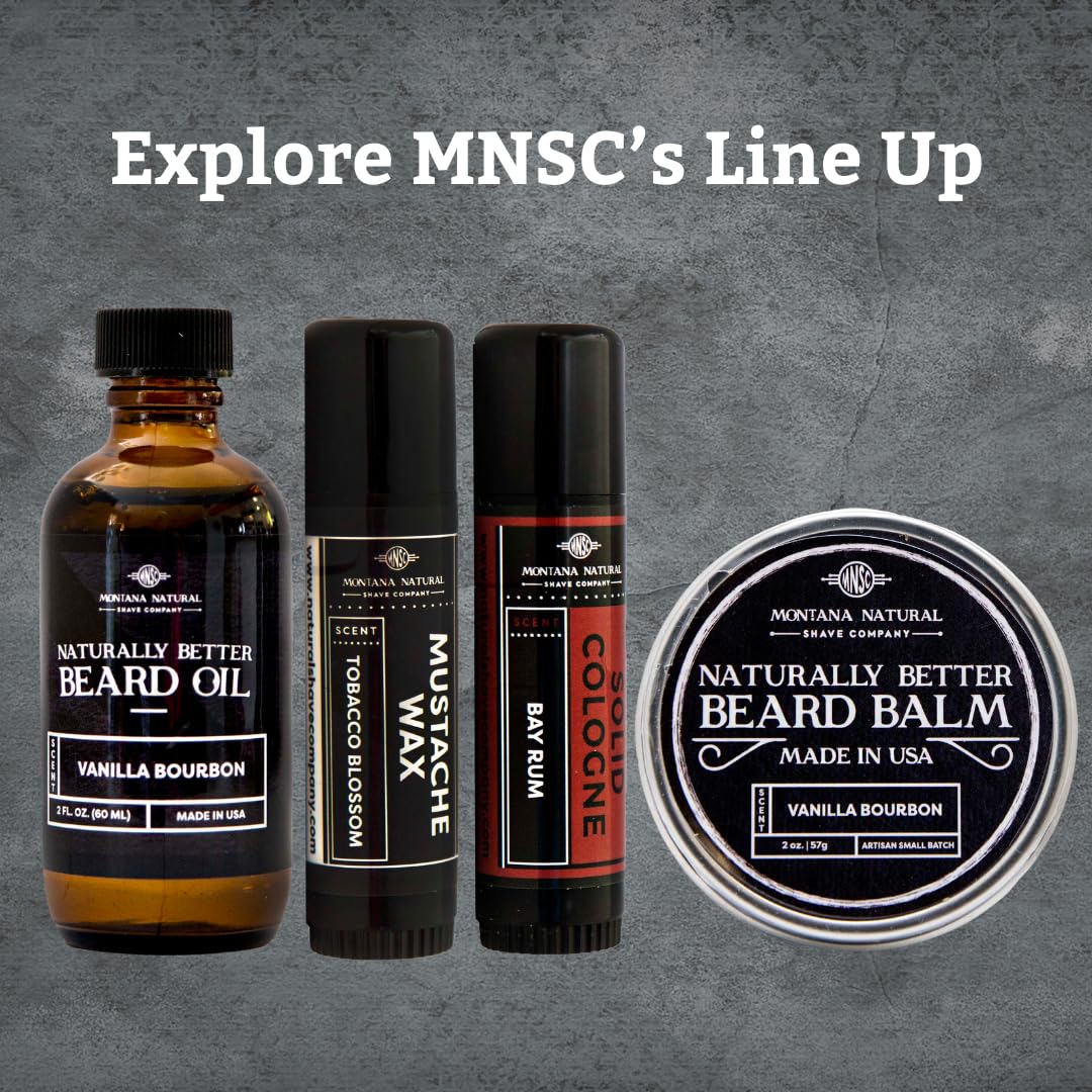 Vanilla Bourbon Mustache Wax - All-Natural Medium Hold Balm with Beeswax & Plant Oils