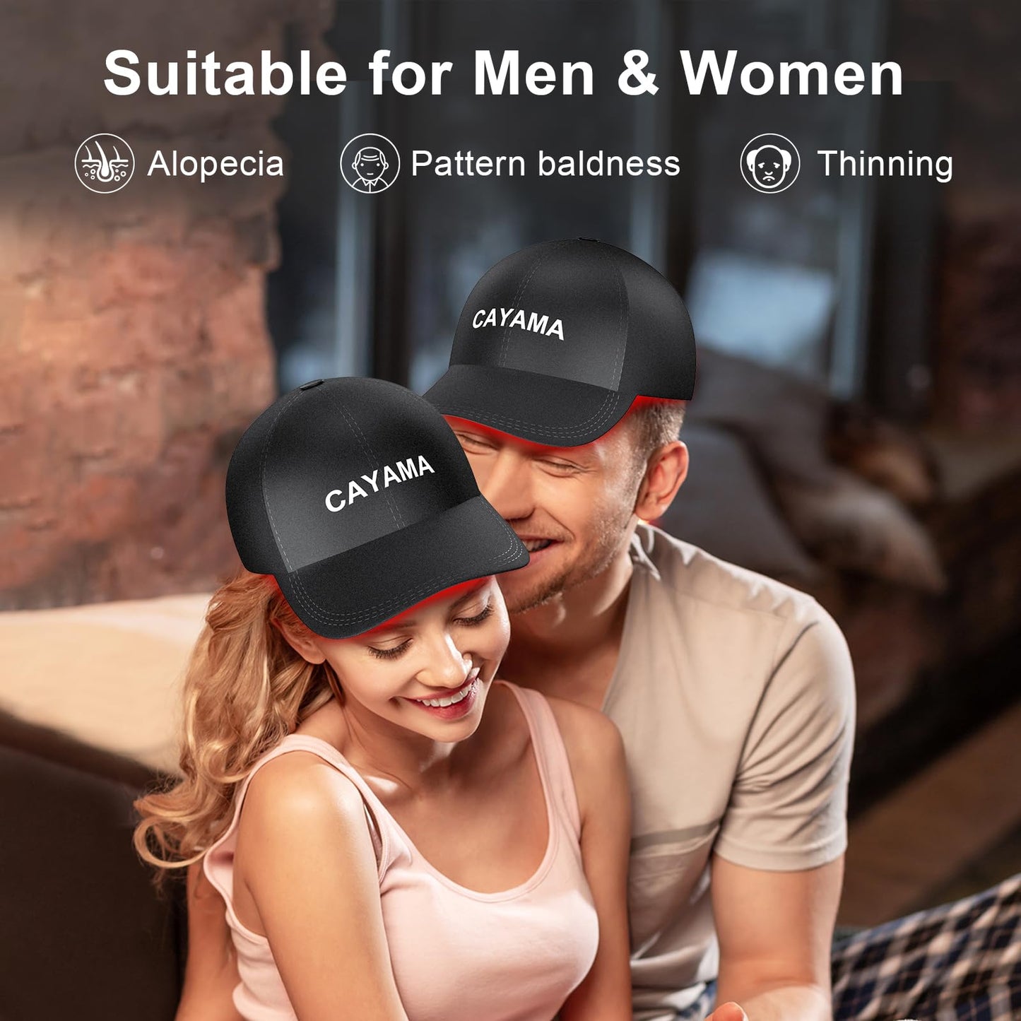 CAYAMA Laser Hair Growth Cap, 510 LEDs Red Light Cap for Fuller Looking Hair & Scalp Support for Men & Women