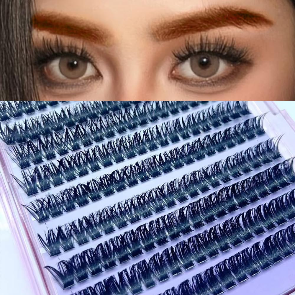 DIY Eyelash Clusters - 80D Volume Wispy Lashes, D Curl 9-16mm, Faux Mink Protein Fiber for Beginners