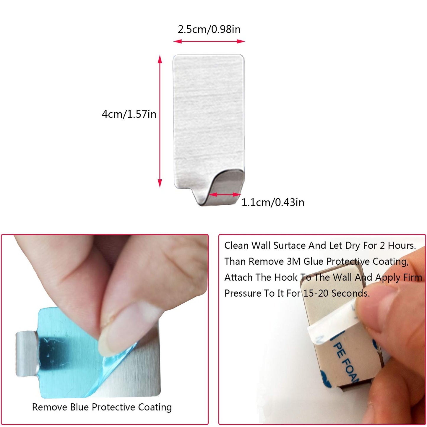 APHUIME XoYo-Large Fogless Shower Mirror (11inX7.48in), Includes 1 Adhesive Hooks, Anit-Fog Shower Mirror, Shower Makeup Shave Mirror, Frameless Shower Mirror, Wall Hanging Mirror (Large, 1 Pack)