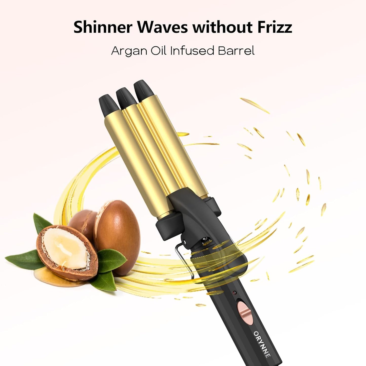 1/2 Inch Mini Crimper Hair Tool for Short Hair - 3 Barrel Curling Iron for Beach Waves