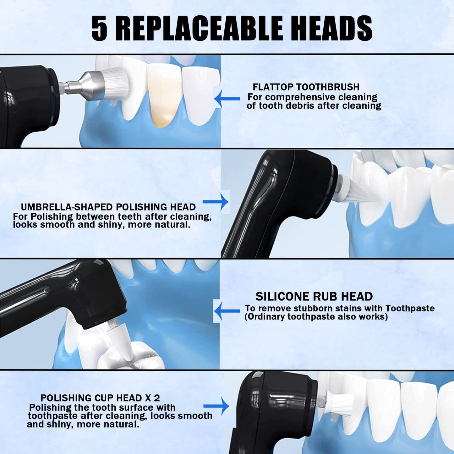 Heartyfly Dental Tools, Electric Tooth Polisher & Manual Teeth Cleaning Kit for Cleaning and Polishing of Tooth, All in One for Total Tooth Care, Removing Stains and Tartar & Brighten and Polish Teeth