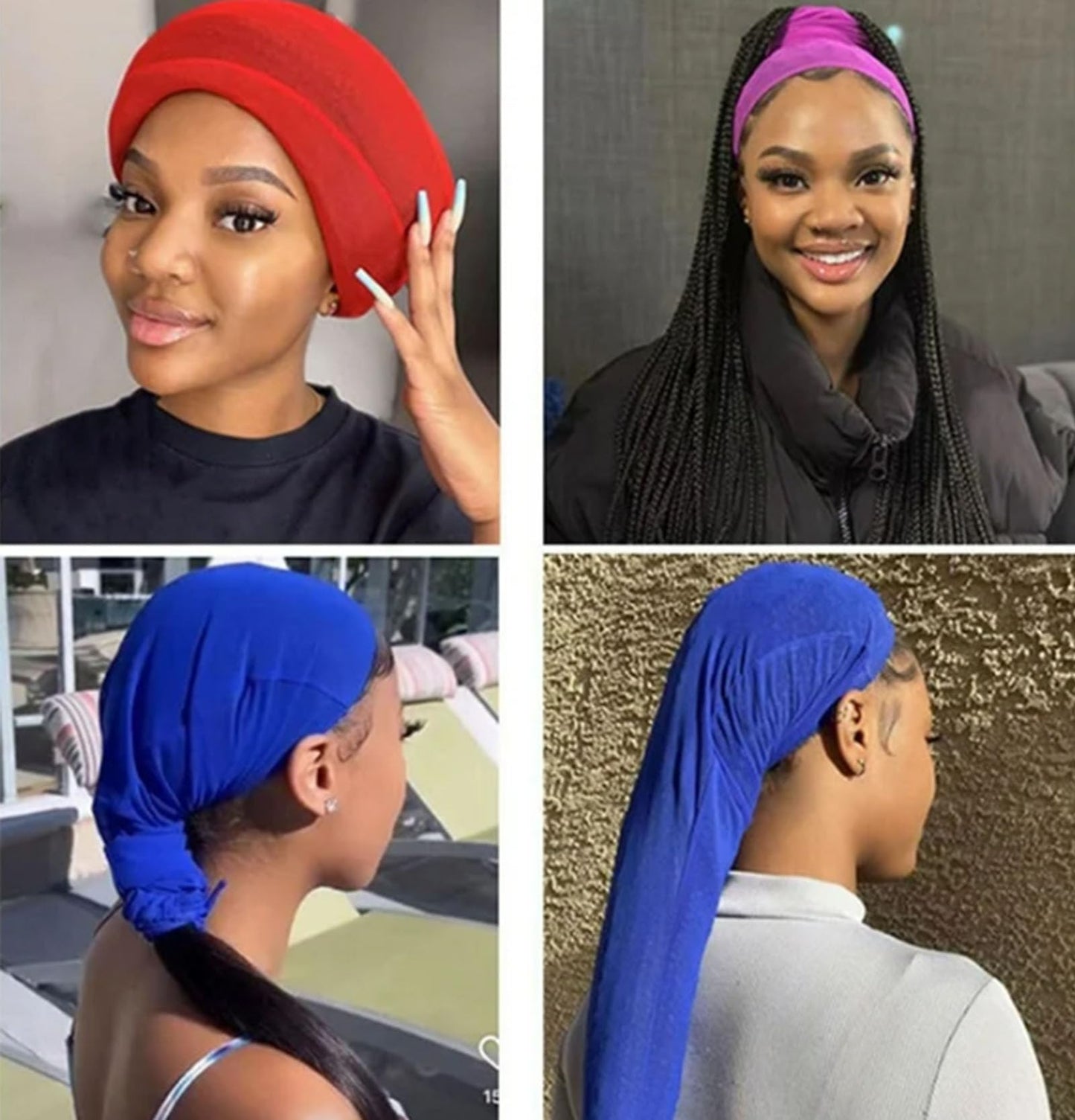 Locshair Sleeves For Women, Hair Sleeves For Locs Women, Hairweave Sleeve For Locs With Drawstring. It Has Both Hair Care Functions, Is Light To Carry, And Can Be Stretched Flexibly (Blue-2Pcs)