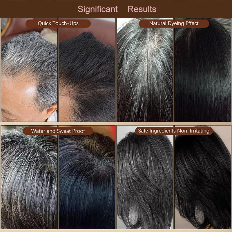 2Pack Safe and Convenient Comb Hair Dye, Portable Hair Dye Comb For Gray Hair Coverage, Waterproof and Sweat-Proof, 2 in 1 Instant Dye, for Women & Men (BROWNISH BLACK)