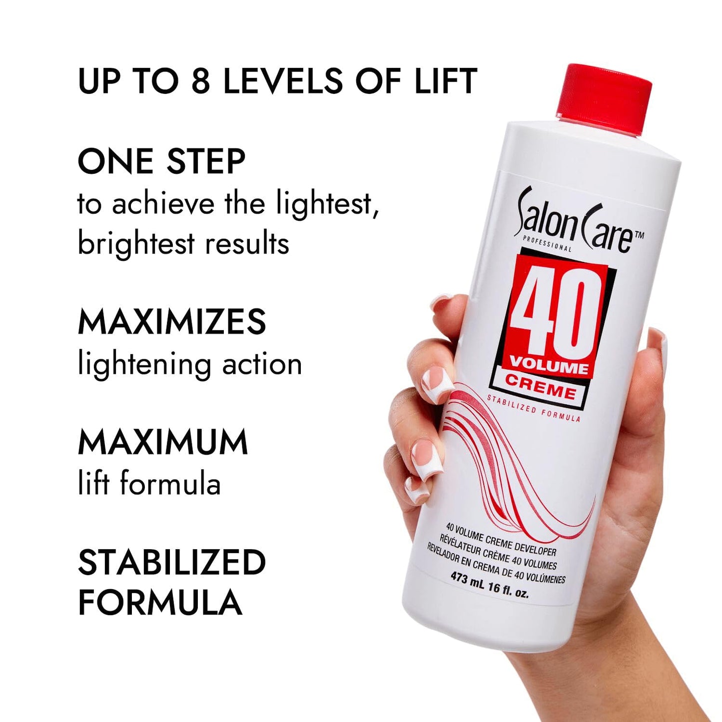 Salon Care 40 Volume Creme Developer, Strong Lift Formula, Easy to Handle Cream Consistency, Can Be Used as a Bleach Booster, 16 oz